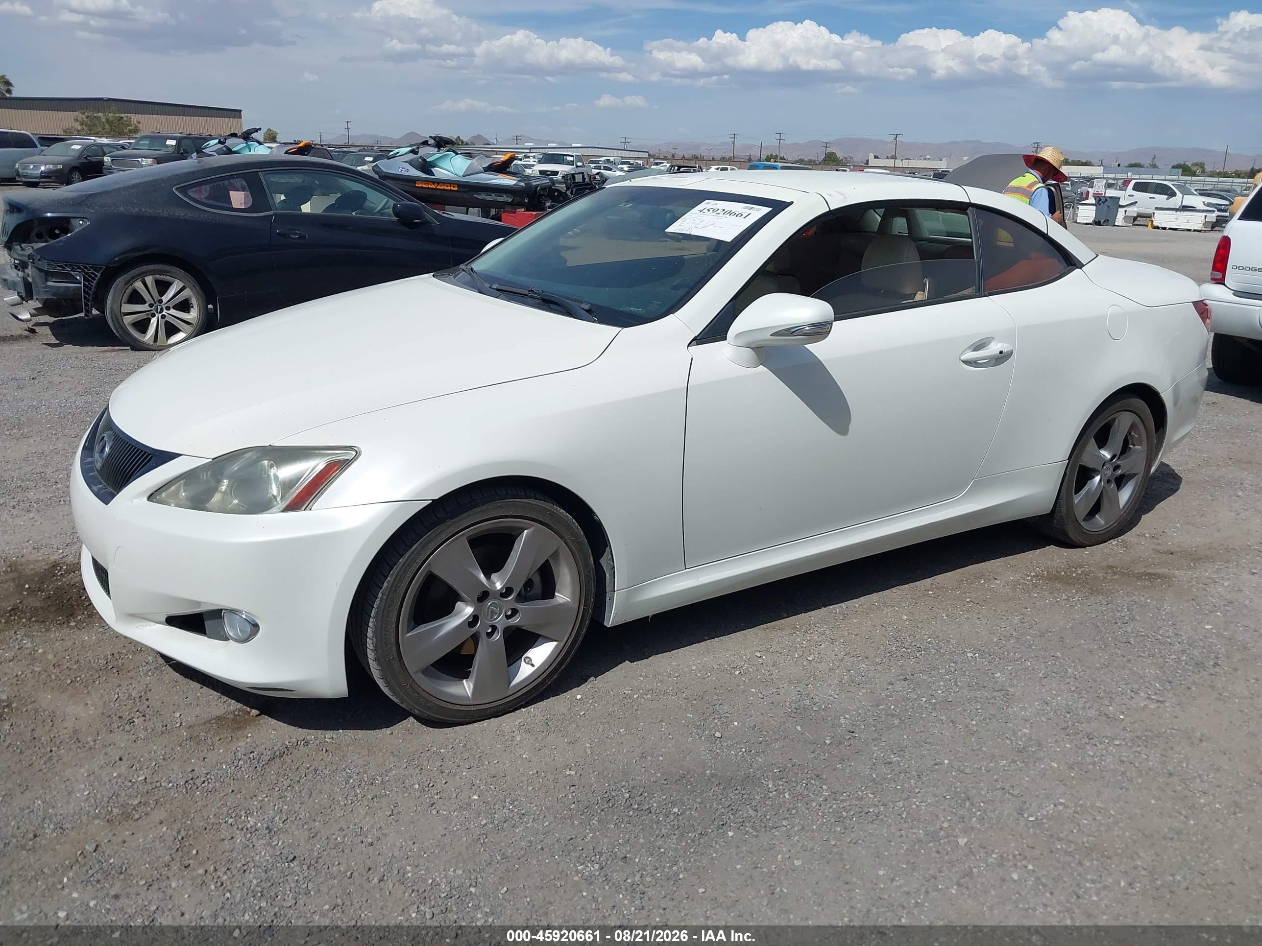 2010 Lexus Is 250c   White vin: JTHFF2C2XA2504495