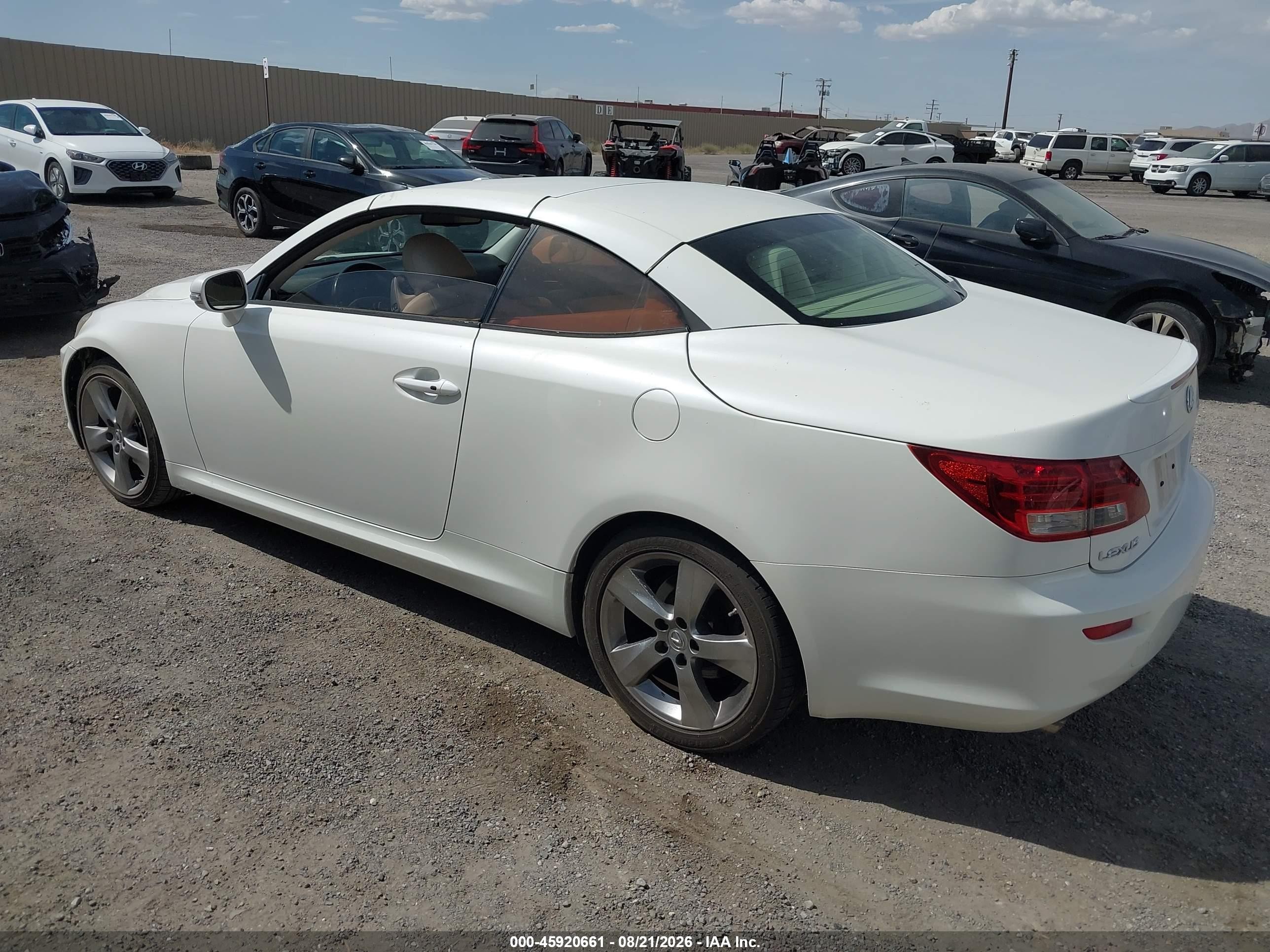 2010 Lexus Is 250c   White vin: JTHFF2C2XA2504495