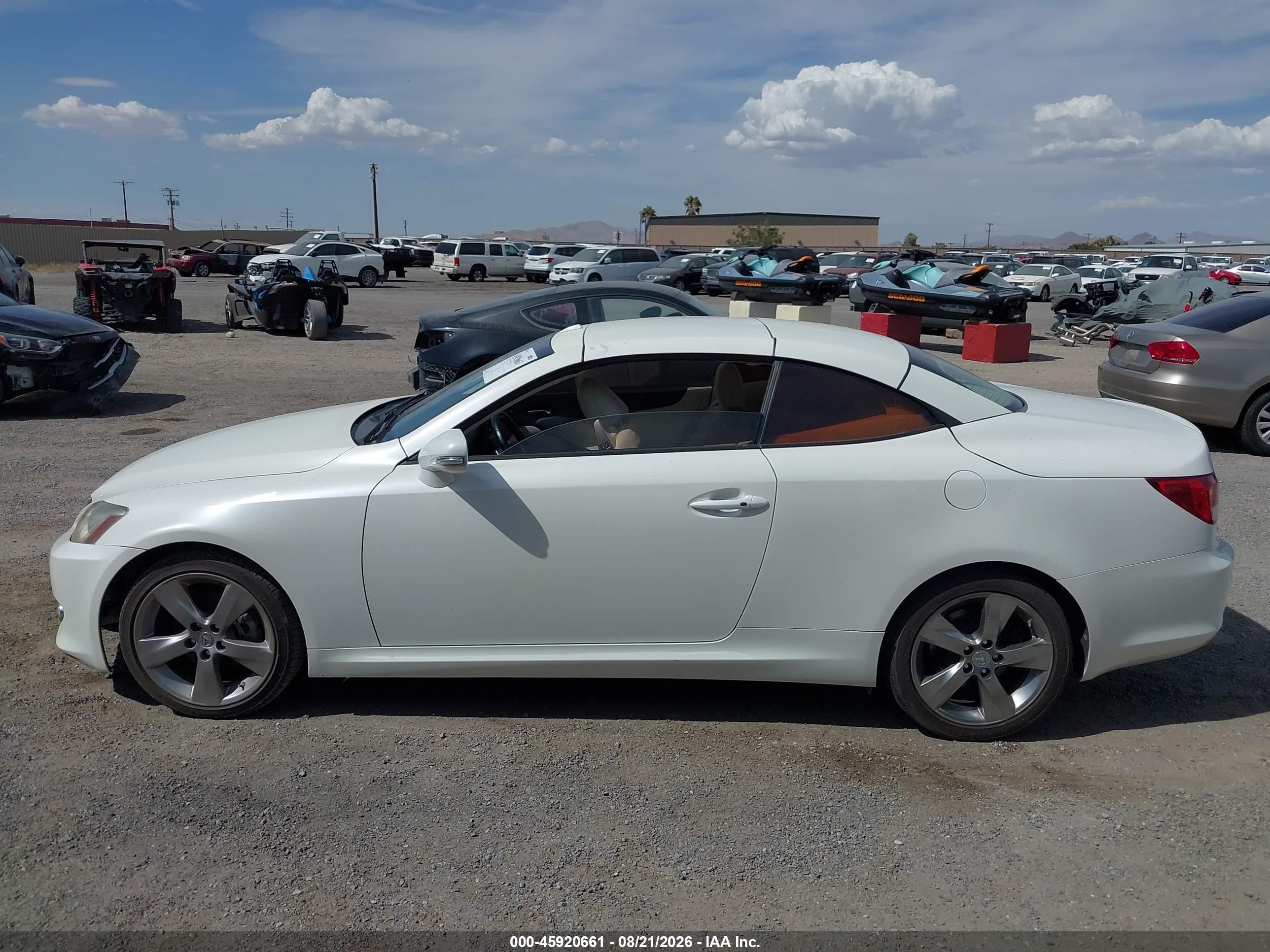 2010 Lexus Is 250c   White vin: JTHFF2C2XA2504495