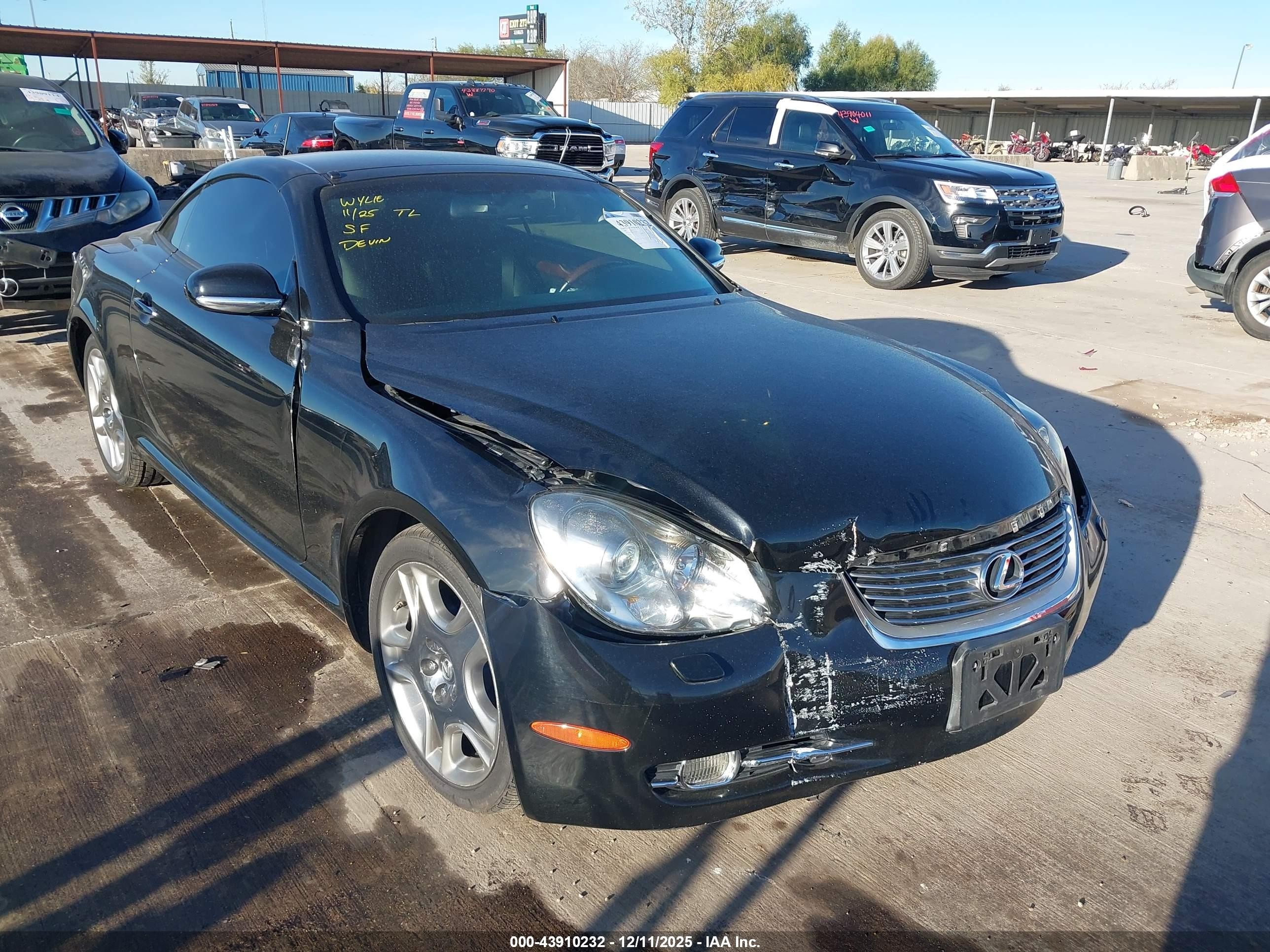 2008 Lexus Sc 430   Black vin: JTHFN45Y089020241