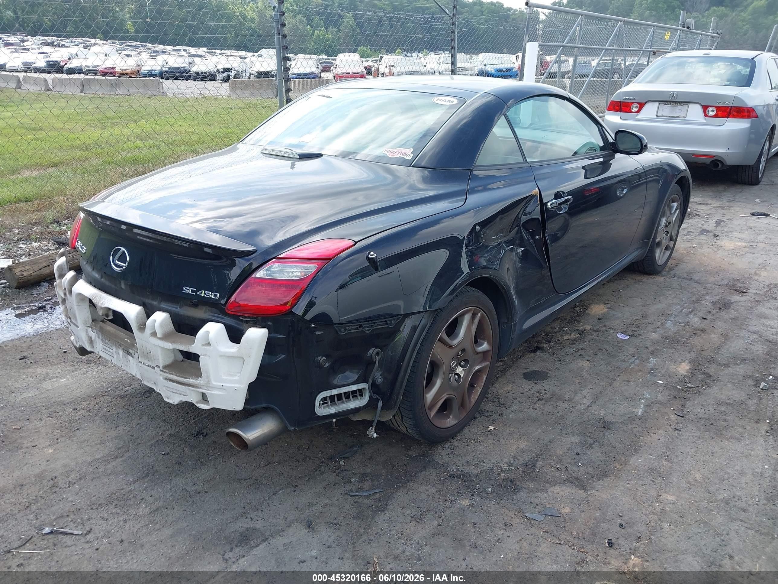 2008 Lexus Sc 430   Черный vin: JTHFN45Y089020269