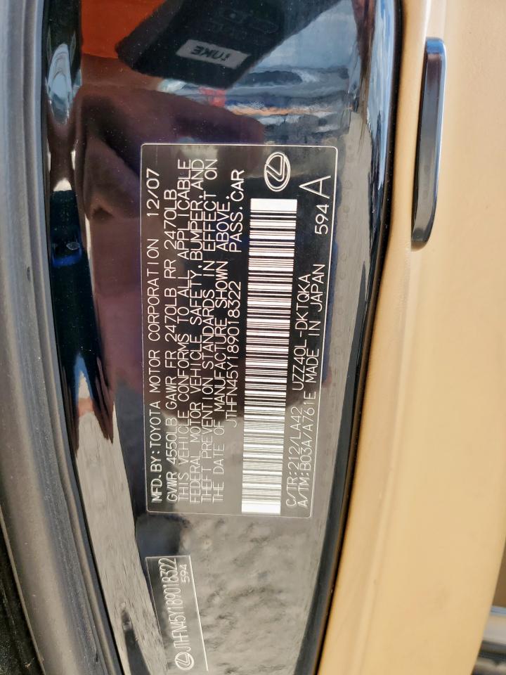 2008 Lexus Sc 430 Black vin: JTHFN45Y189018322
