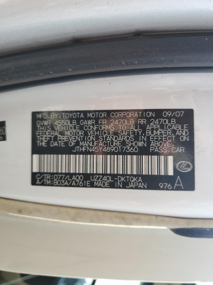 2008 Lexus Sc 430 White vin: JTHFN45Y489017360