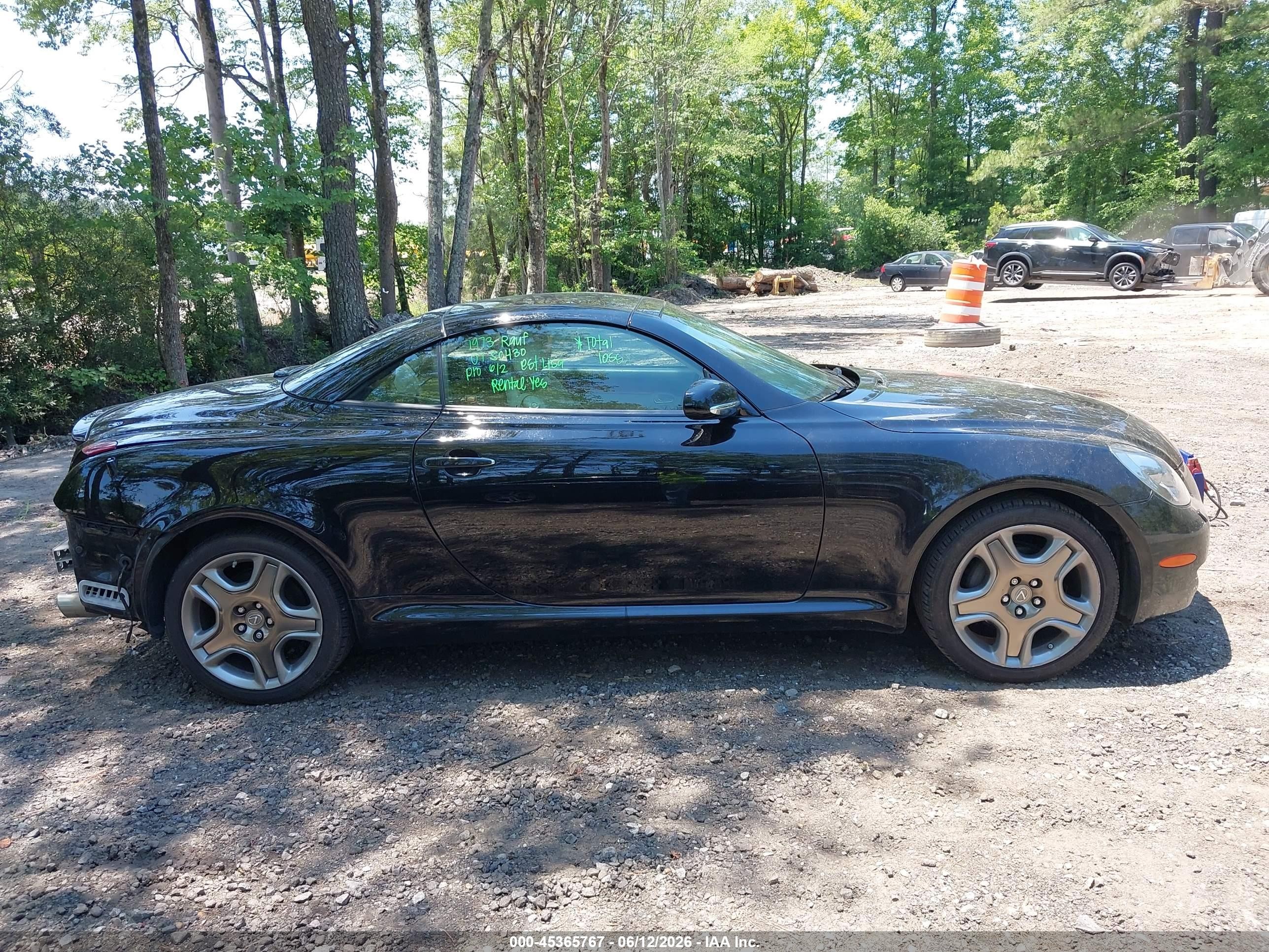 2007 Lexus Sc 430   Black vin: JTHFN45Y579015132