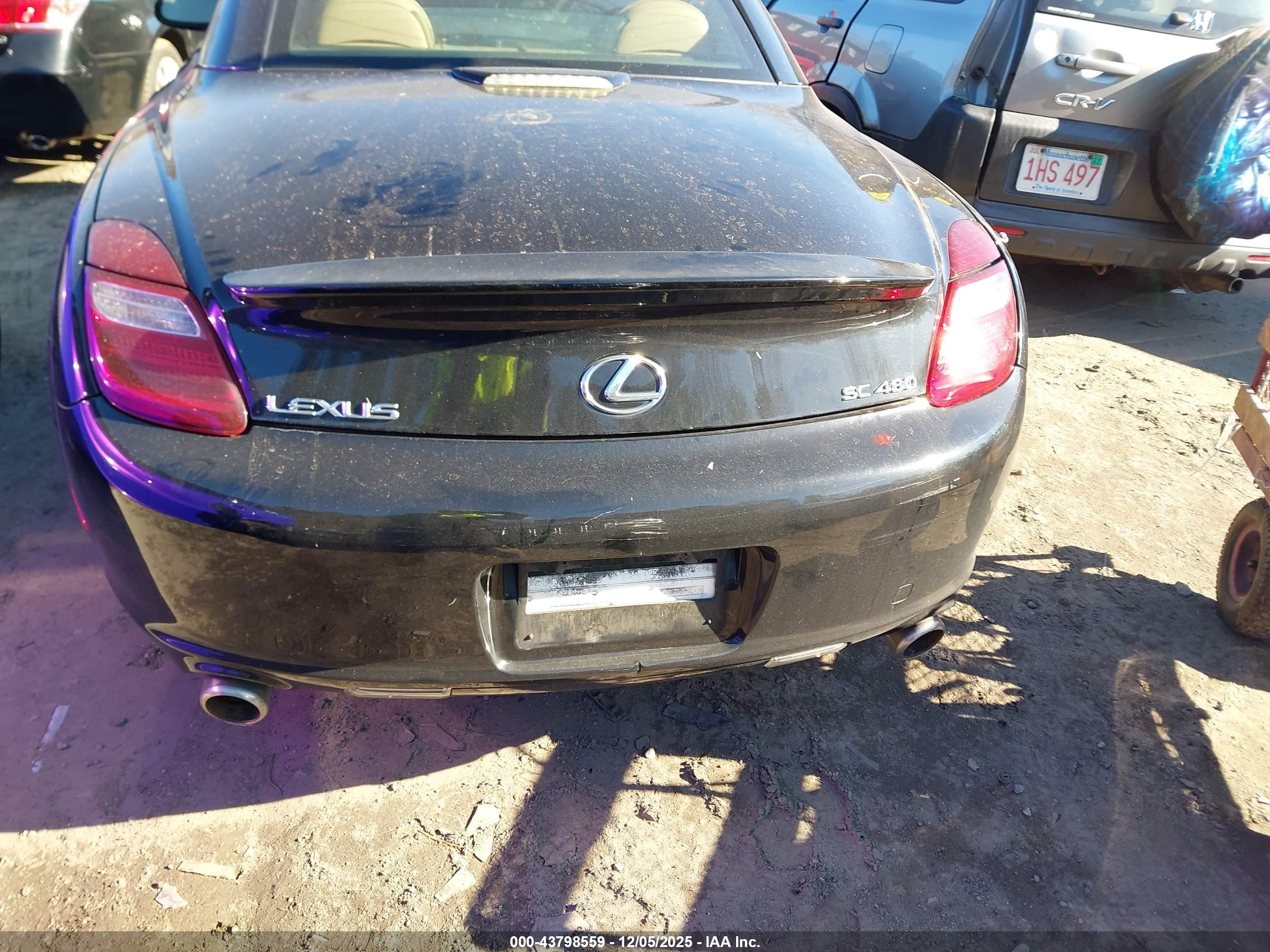 2007 Lexus Sc 430   Черный vin: JTHFN45Y679015494