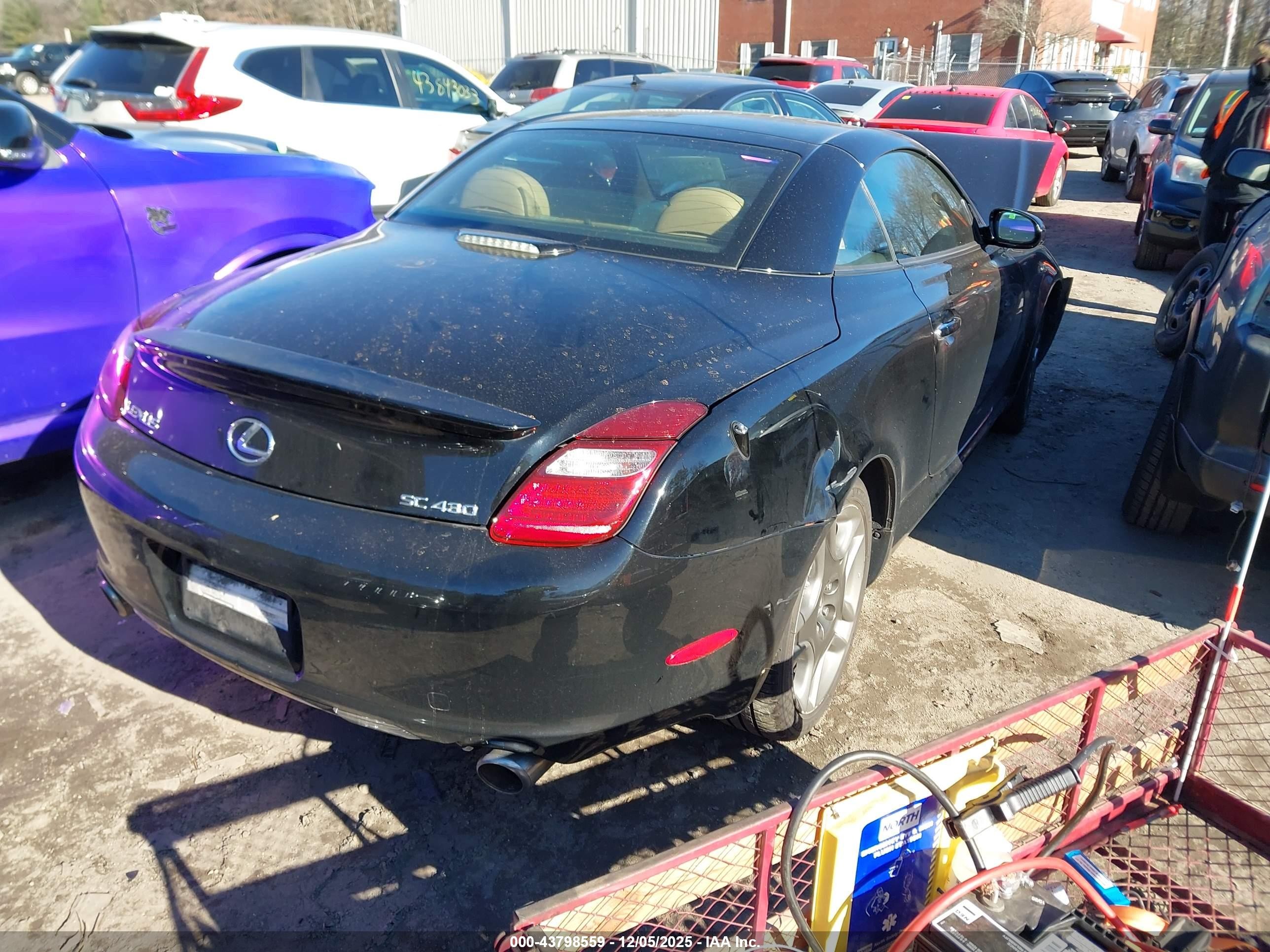 2007 Lexus Sc 430   Черный vin: JTHFN45Y679015494