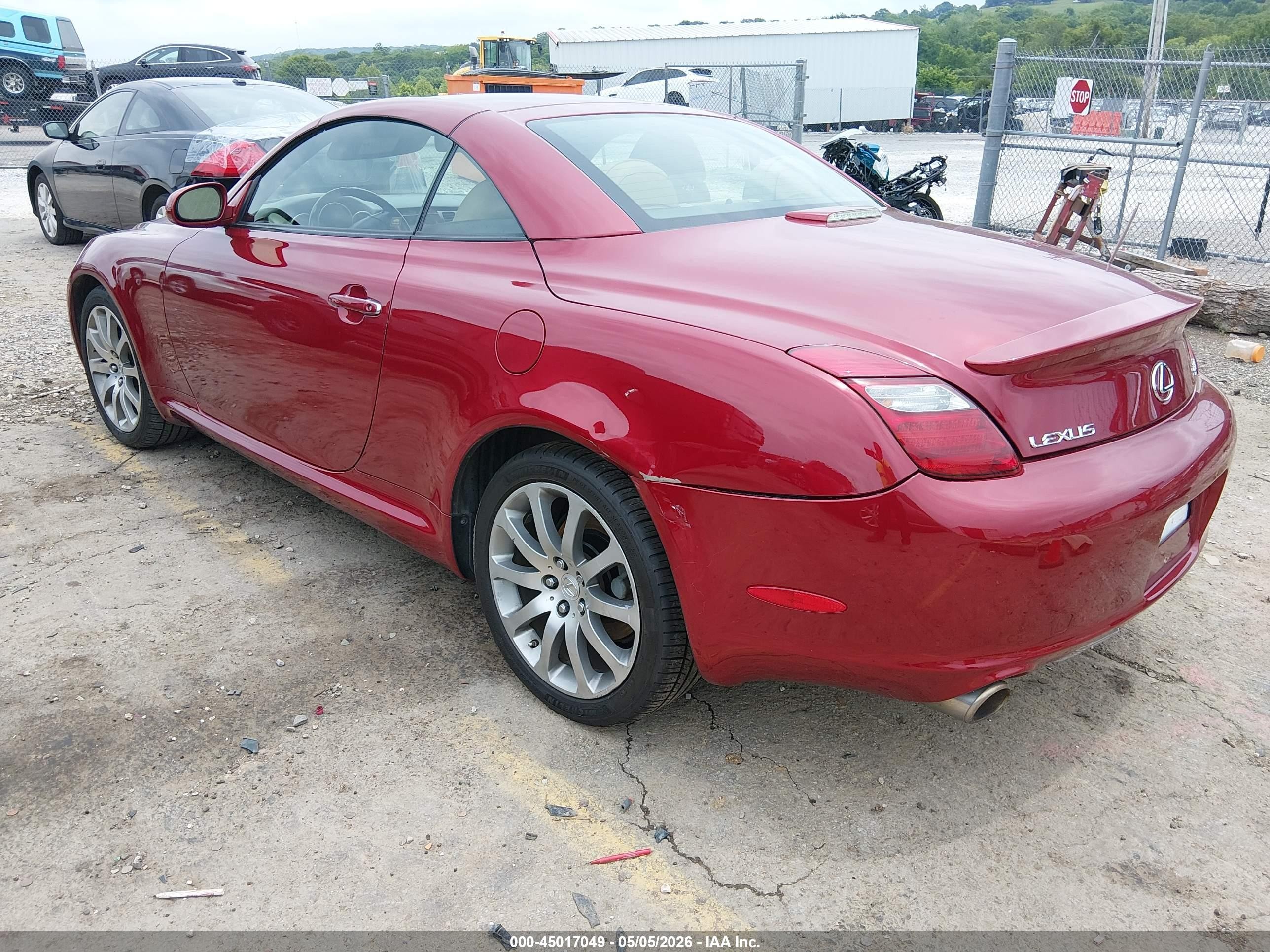 2008 Lexus Sc 430   Red vin: JTHFN45Y689019935