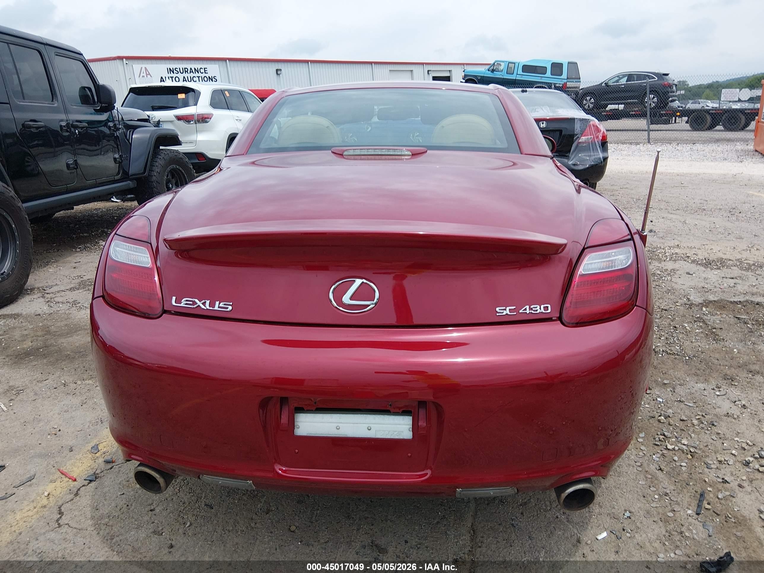 2008 Lexus Sc 430   Red vin: JTHFN45Y689019935