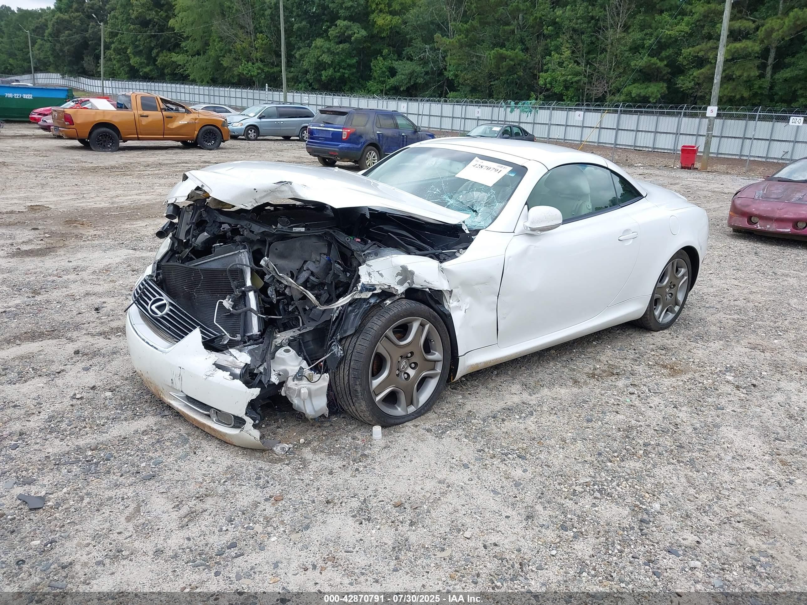 2007 Lexus Sc 430 White vin: JTHFN45Y779012667