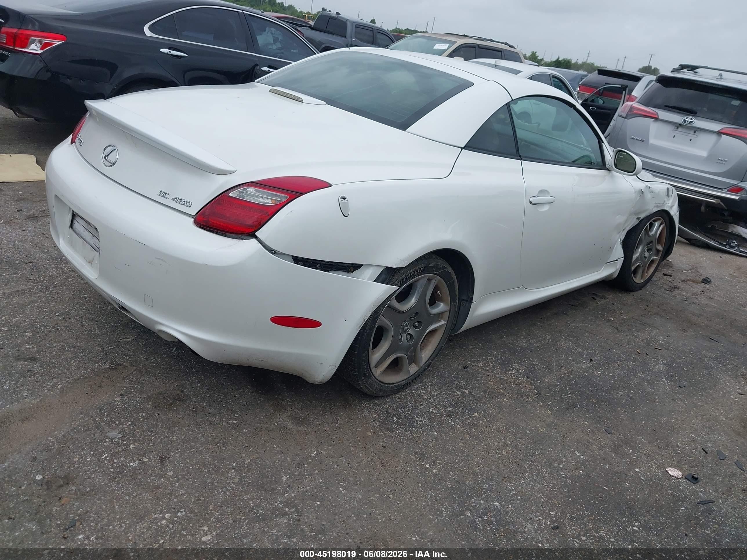 2008 Lexus Sc 430   White vin: JTHFN45Y789019555
