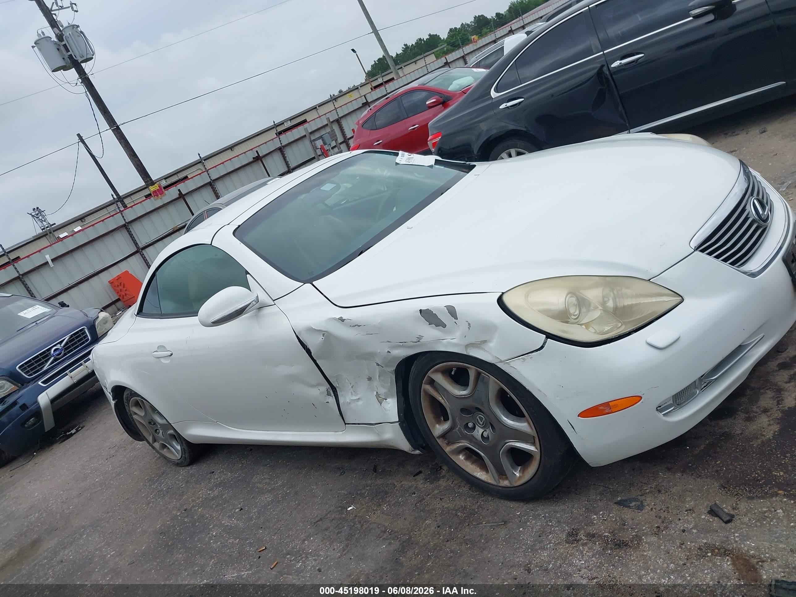 2008 Lexus Sc 430   White vin: JTHFN45Y789019555