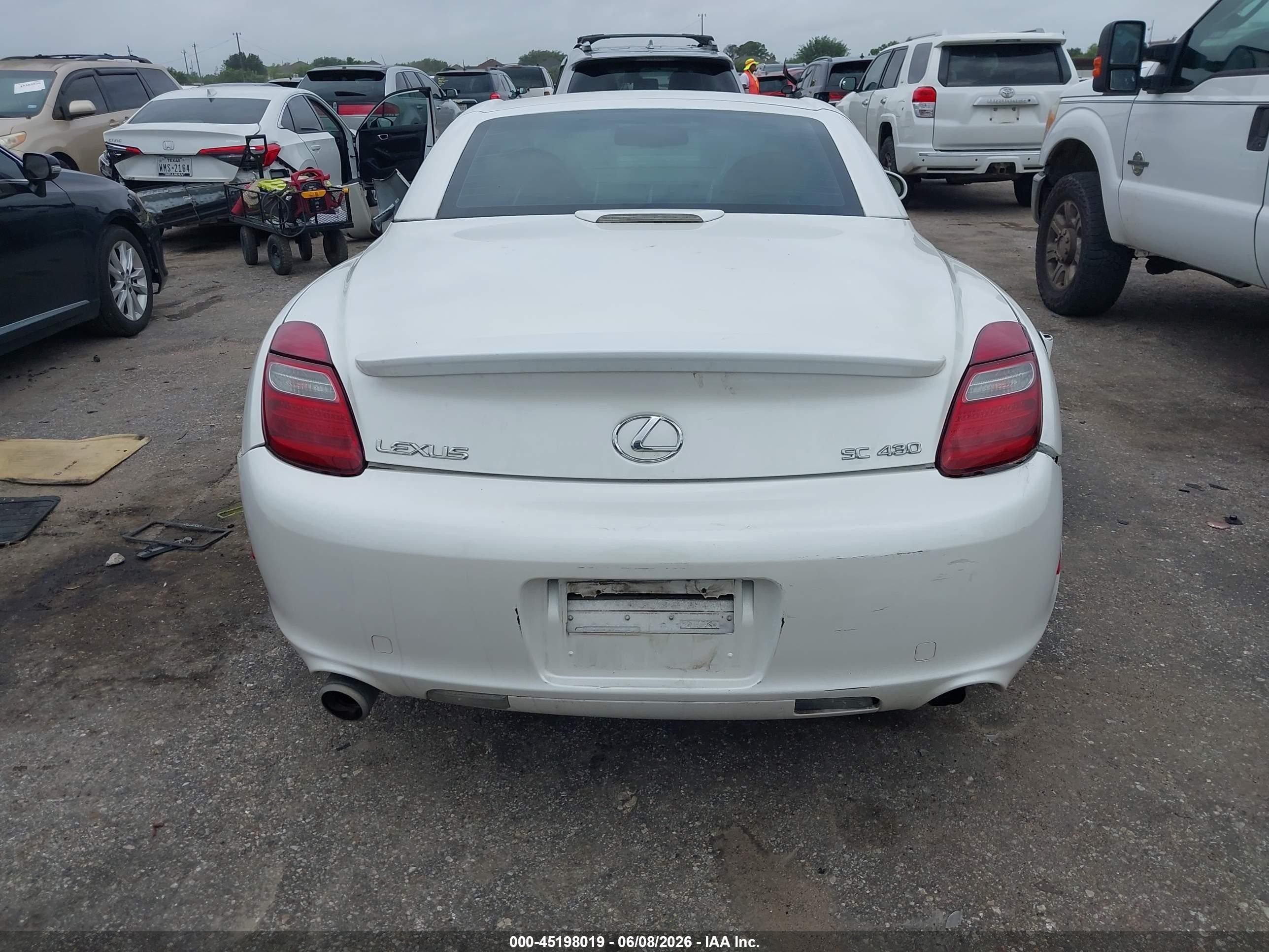 2008 Lexus Sc 430   White vin: JTHFN45Y789019555