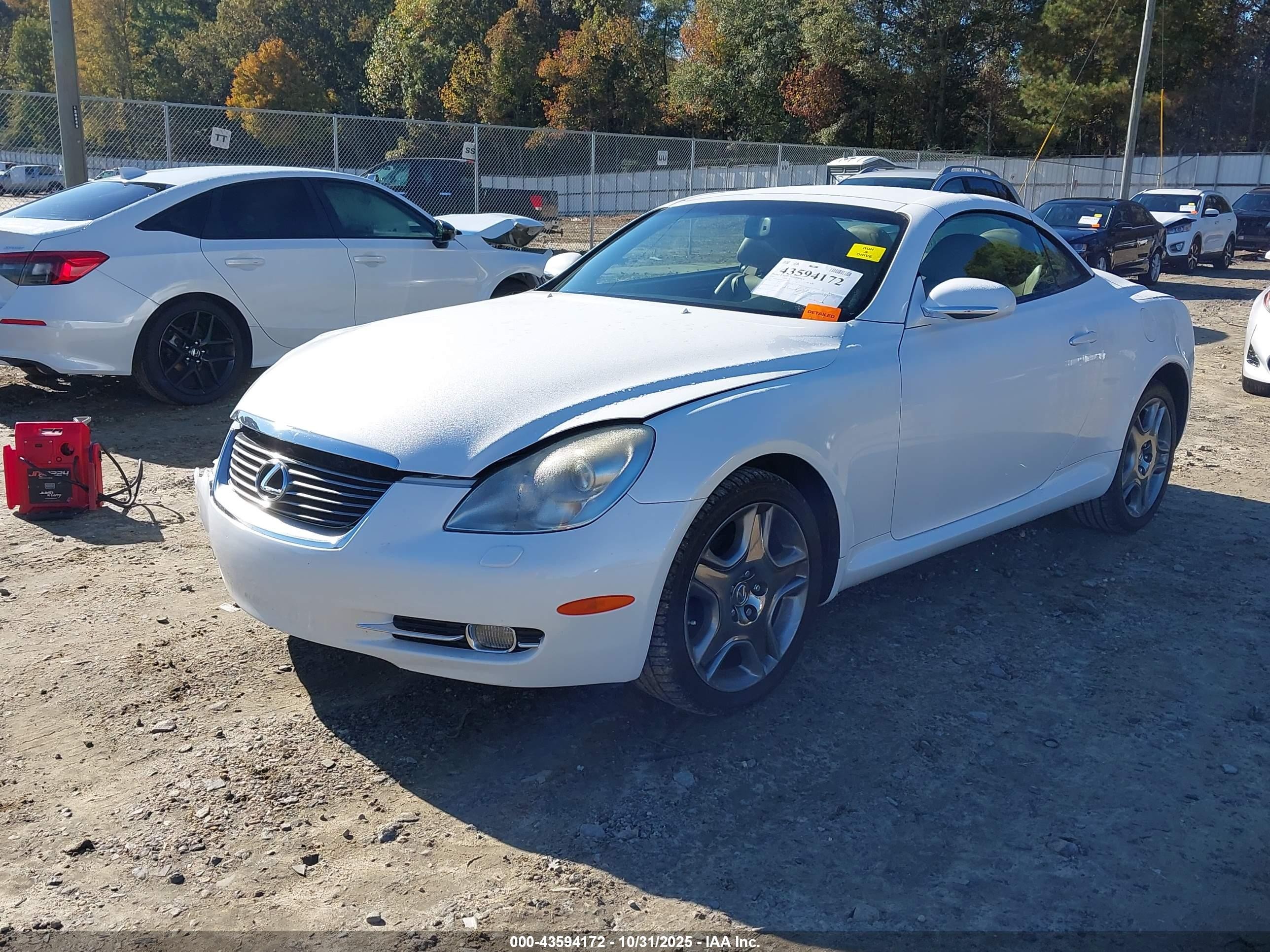 2007 Lexus Sc 430   White vin: JTHFN45Y879014086