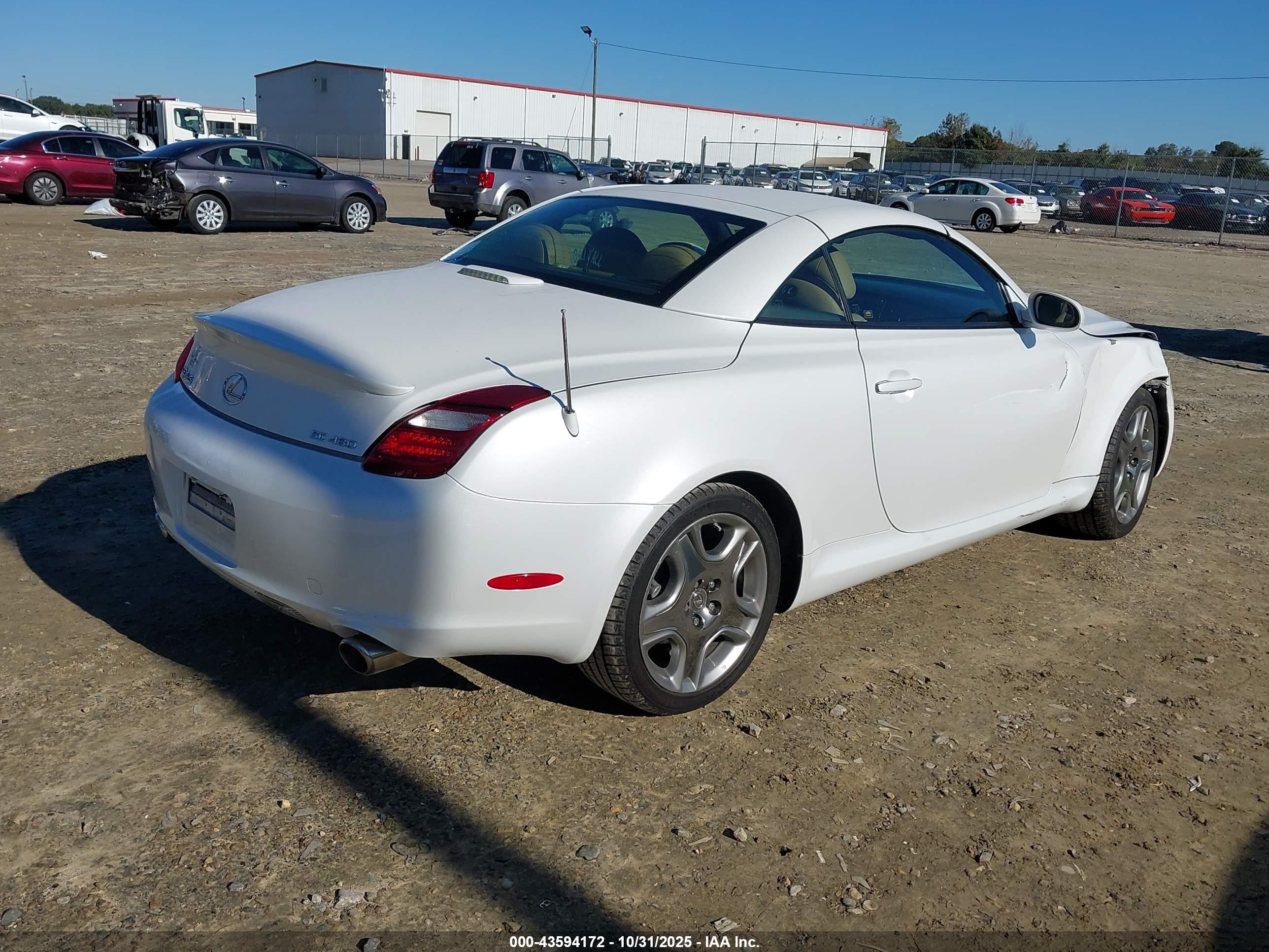2007 Lexus Sc 430   White vin: JTHFN45Y879014086