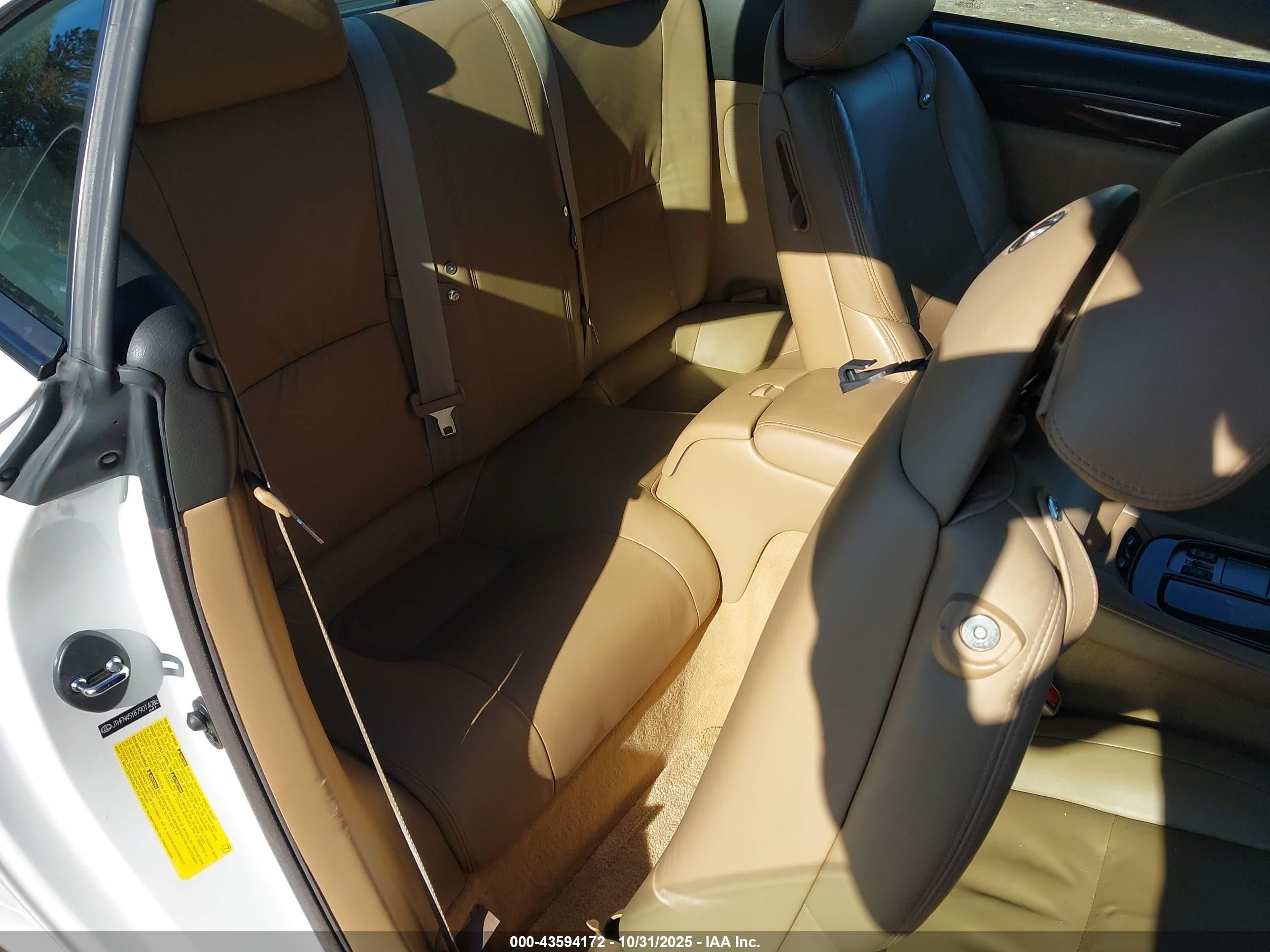 2007 Lexus Sc 430   White vin: JTHFN45Y879014086
