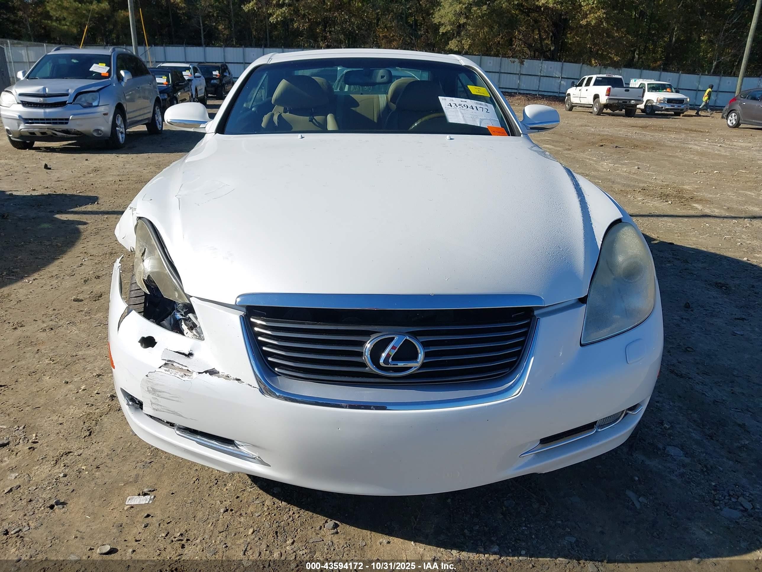2007 Lexus Sc 430   White vin: JTHFN45Y879014086