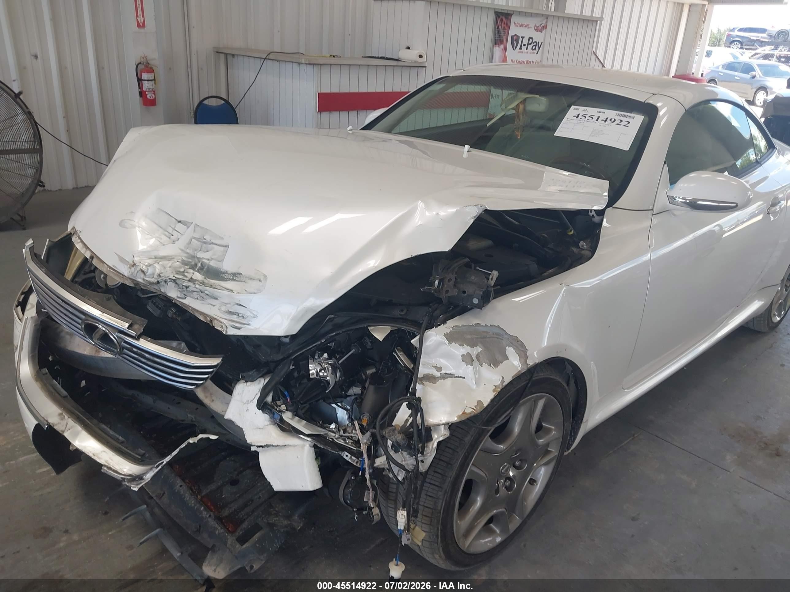 2008 Lexus Sc 430 White vin: JTHFN45Y889019595