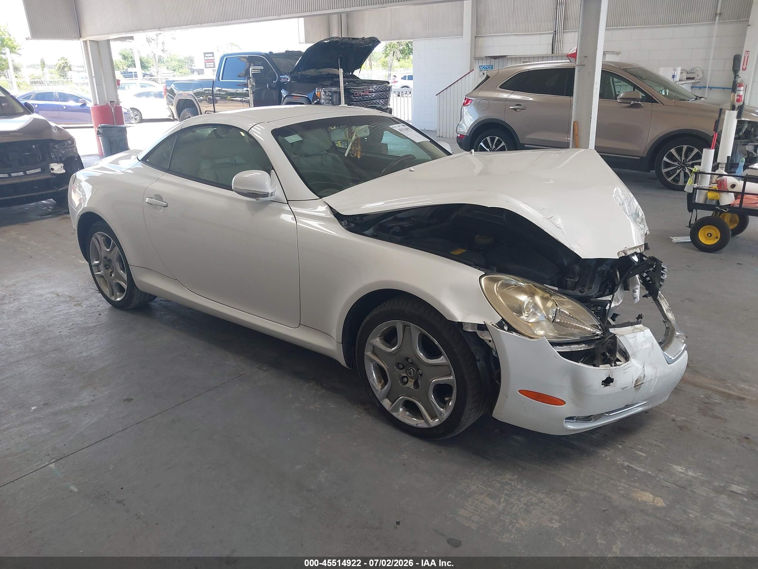 2008 Lexus Sc 430   White vin: JTHFN45Y889019595