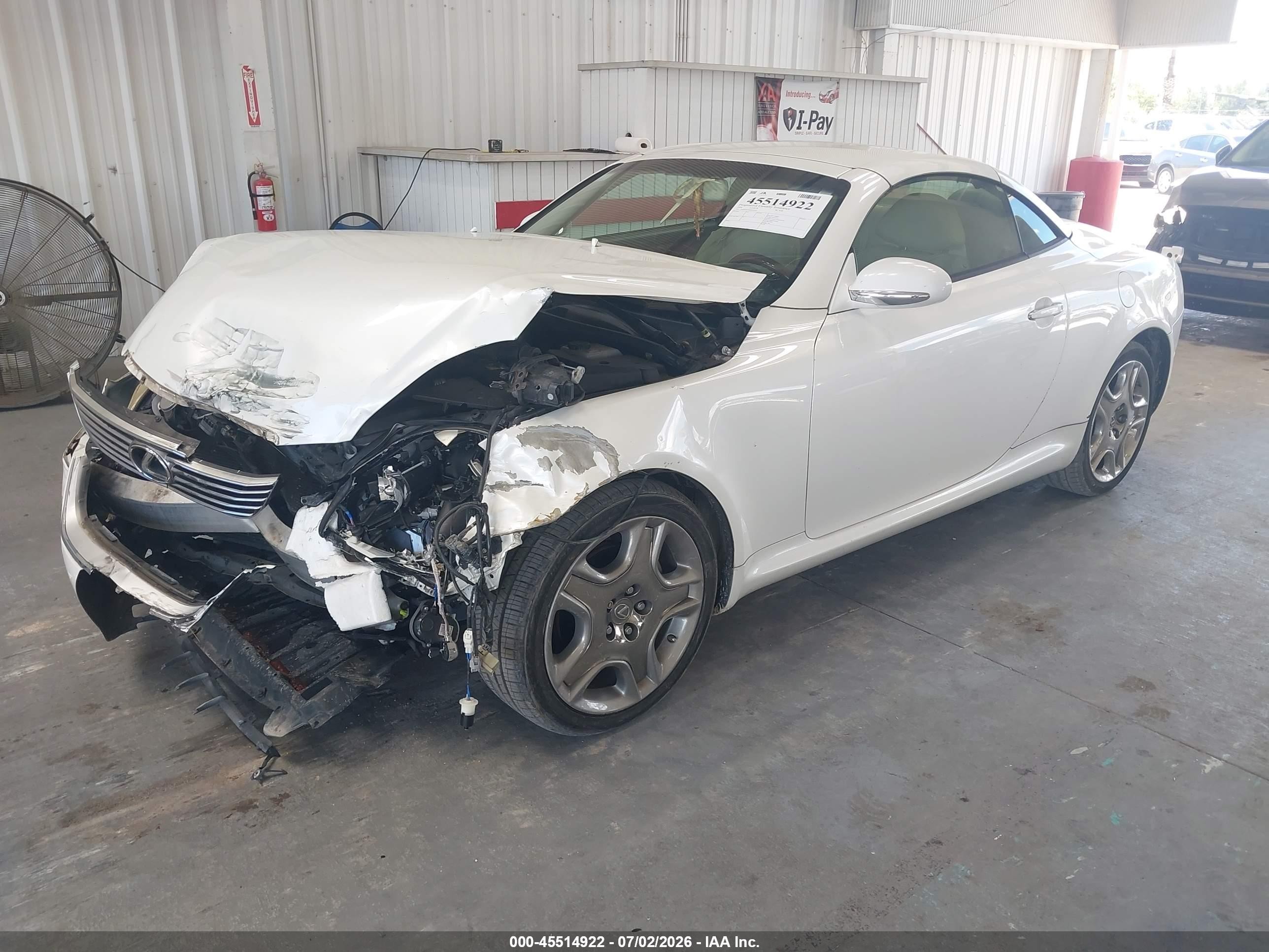 2008 Lexus Sc 430 White vin: JTHFN45Y889019595