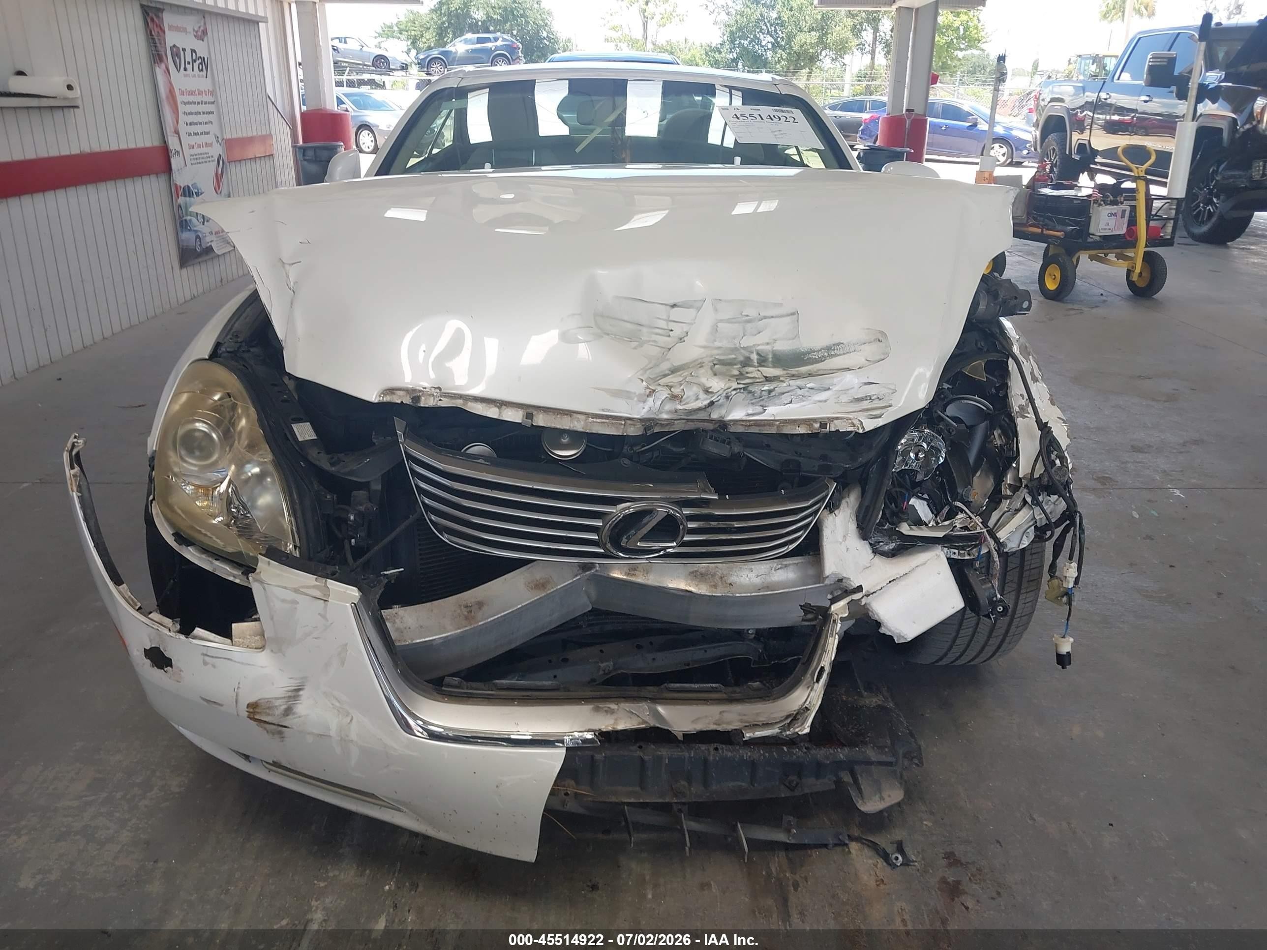 2008 Lexus Sc 430 White vin: JTHFN45Y889019595