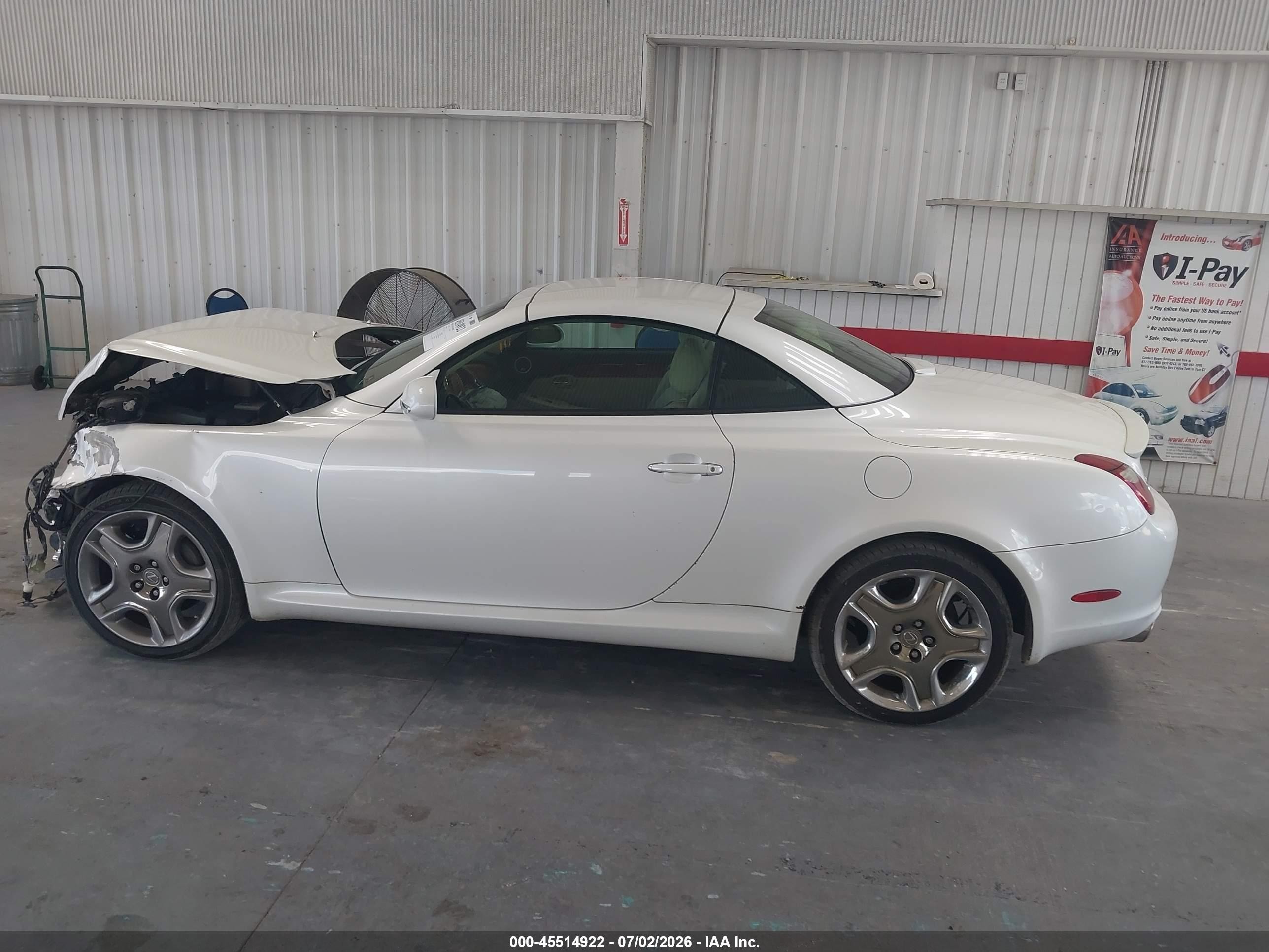 2008 Lexus Sc 430 White vin: JTHFN45Y889019595