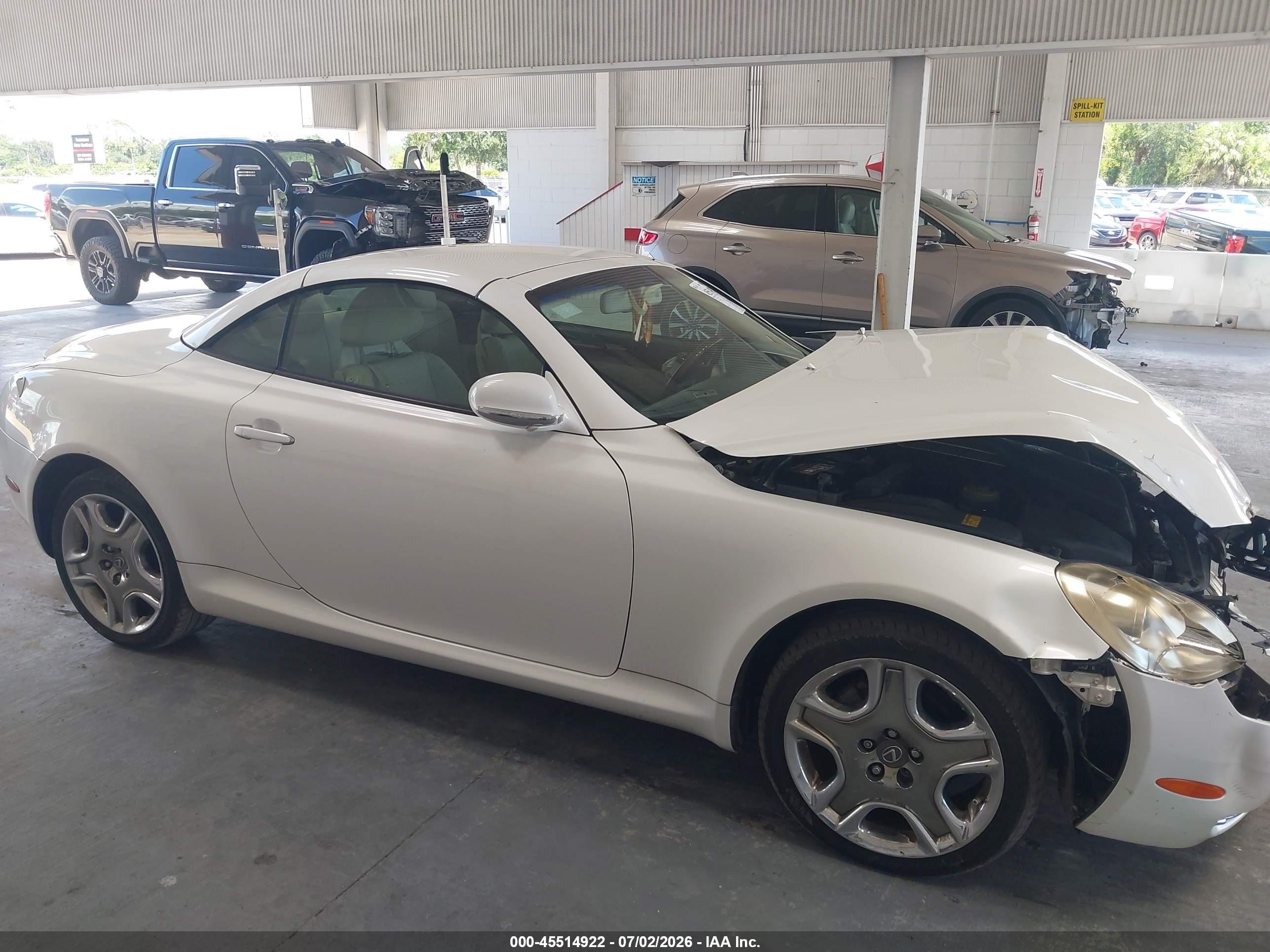 2008 Lexus Sc 430 White vin: JTHFN45Y889019595