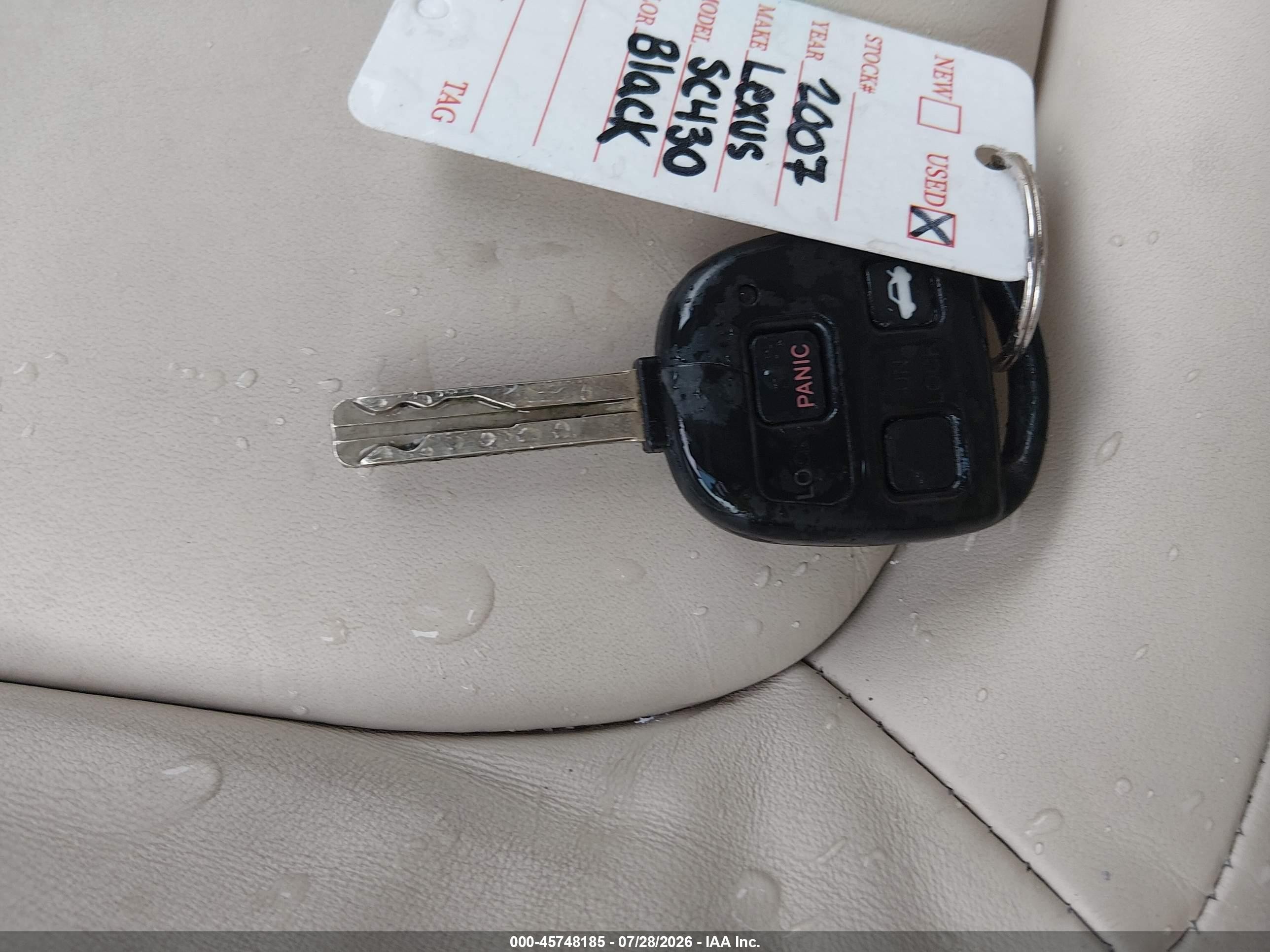 2007 Lexus Sc 430 Черный vin: JTHFN45YX79012565