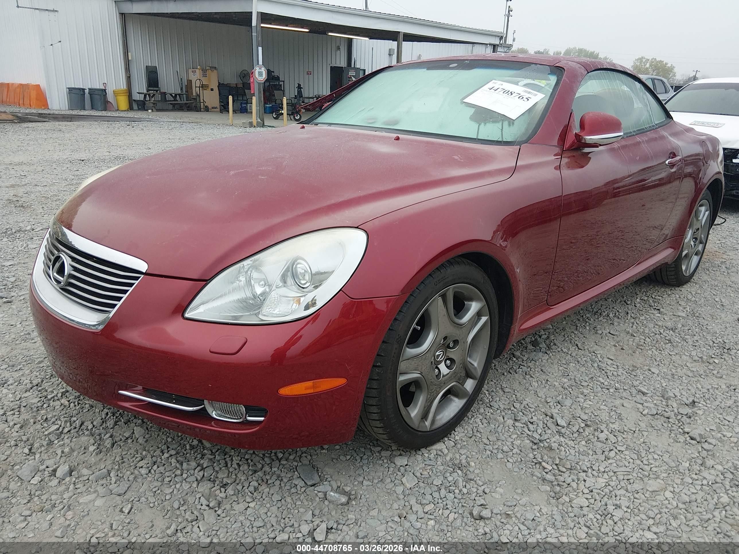 2008 Lexus Sc 430   Red vin: JTHFN45YX89016844
