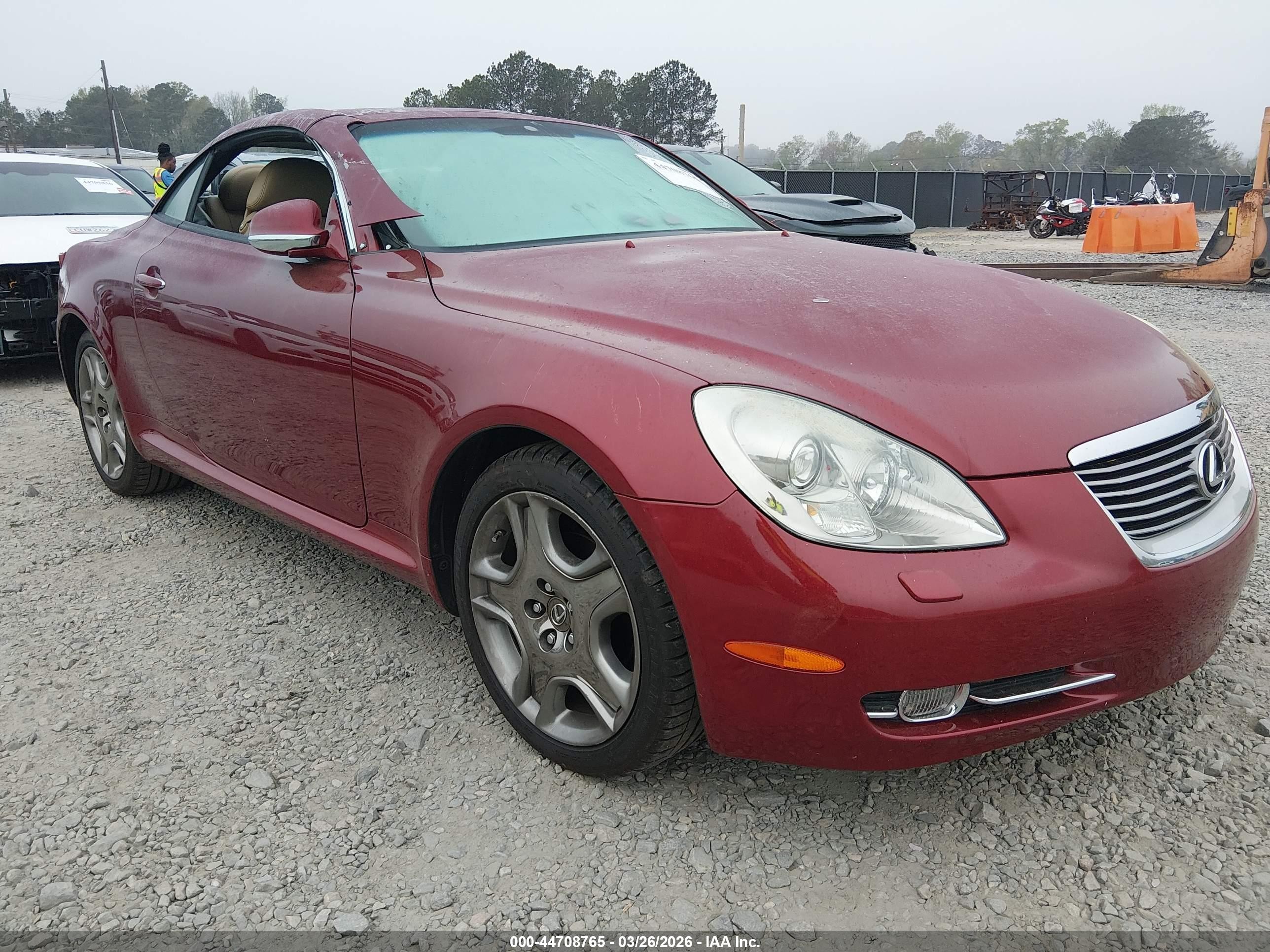 2008 Lexus Sc 430   Red vin: JTHFN45YX89016844