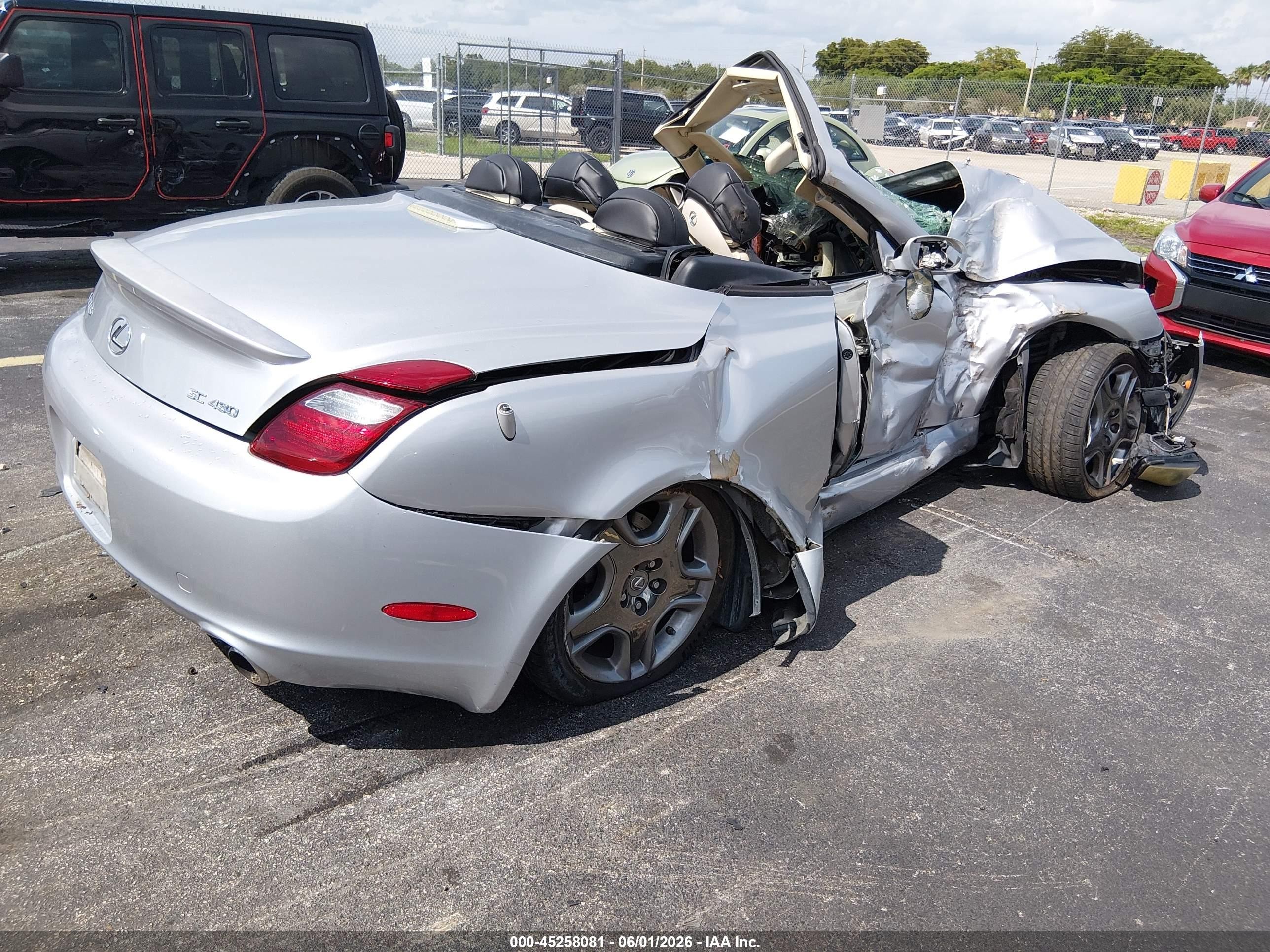 2008 Lexus Sc 430   Silver vin: JTHFN45YX89019274