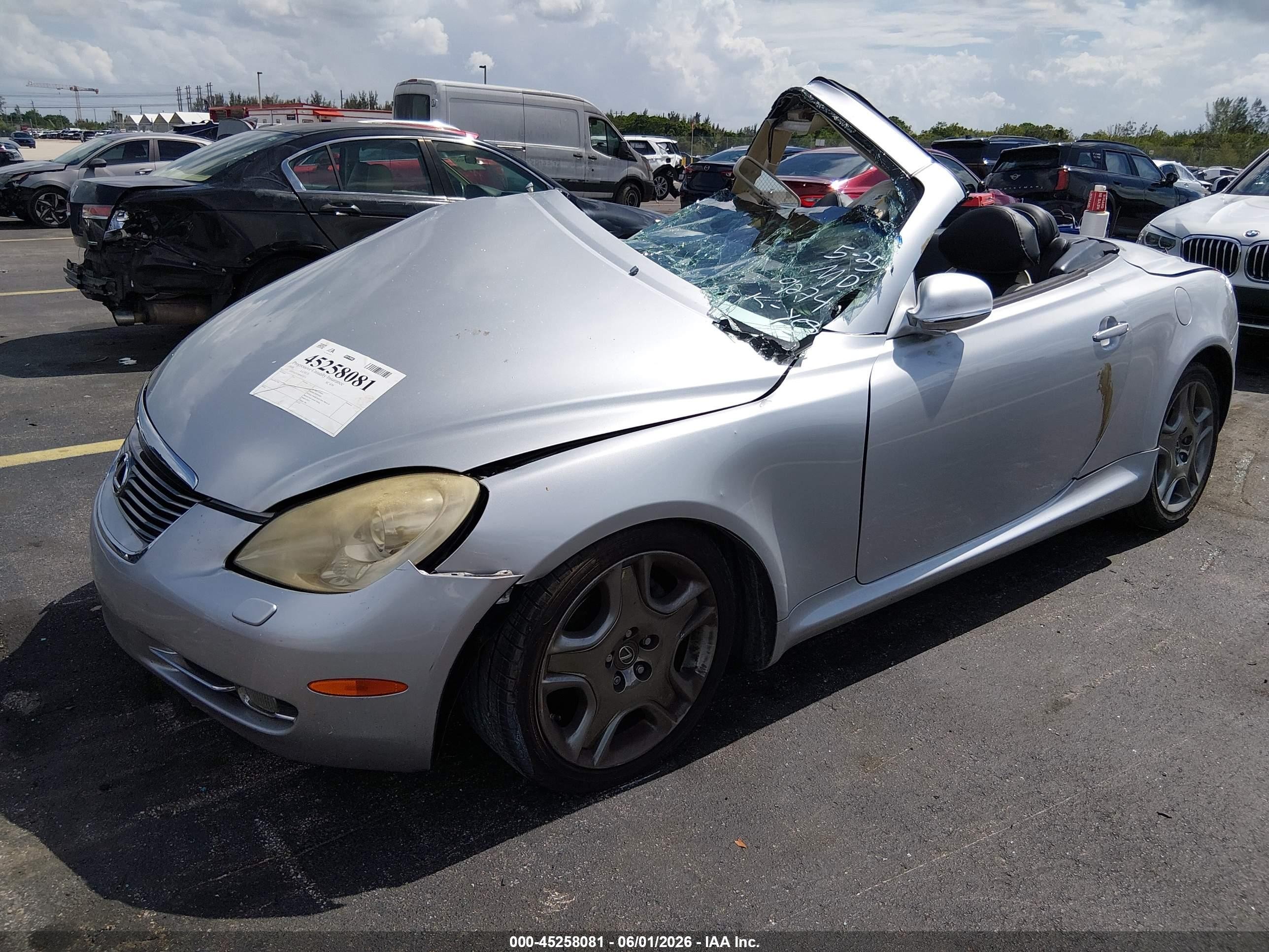 2008 Lexus Sc 430   Silver vin: JTHFN45YX89019274