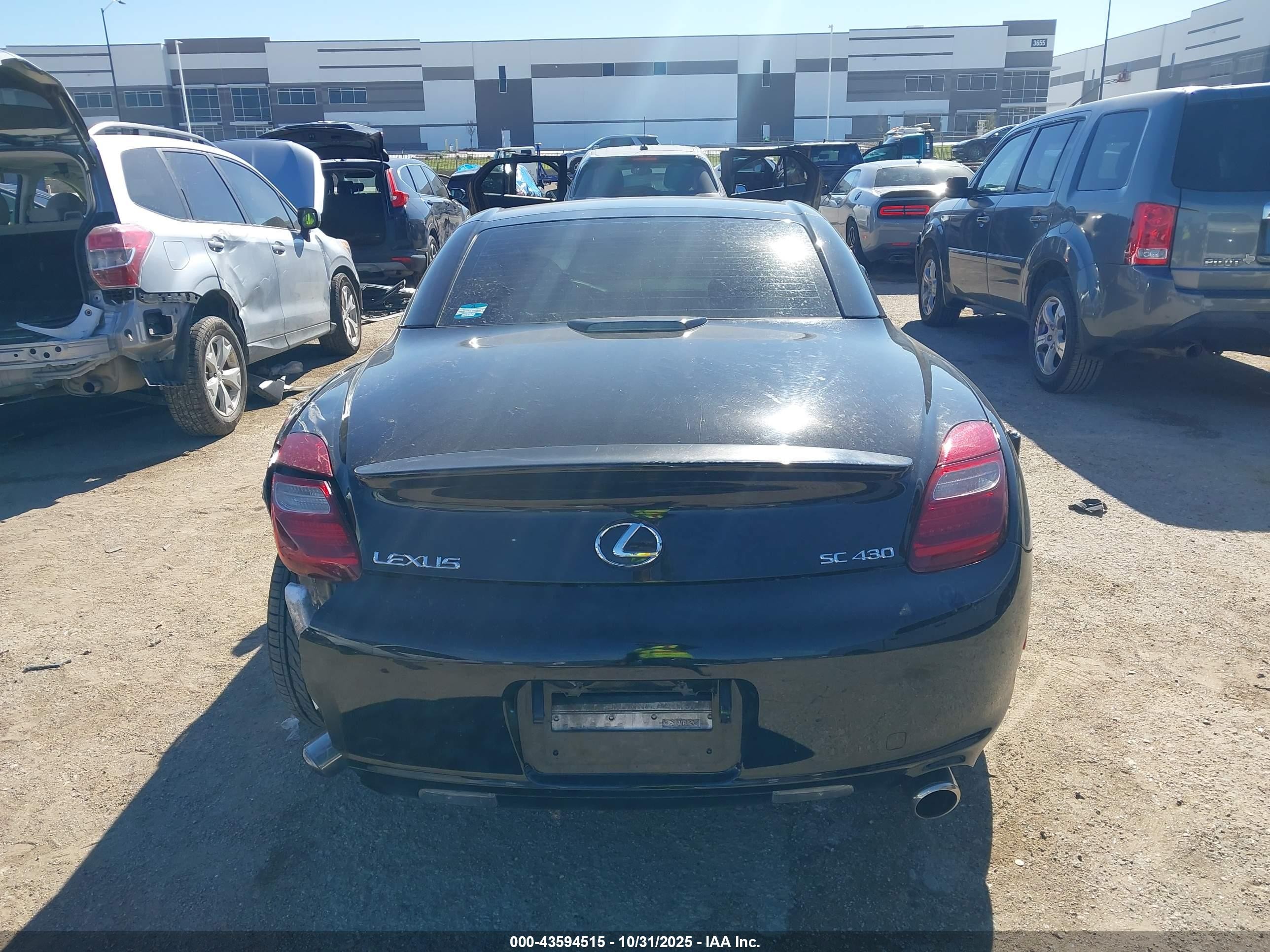 2006 Lexus Sc 430   Black vin: JTHFN48Y069008048