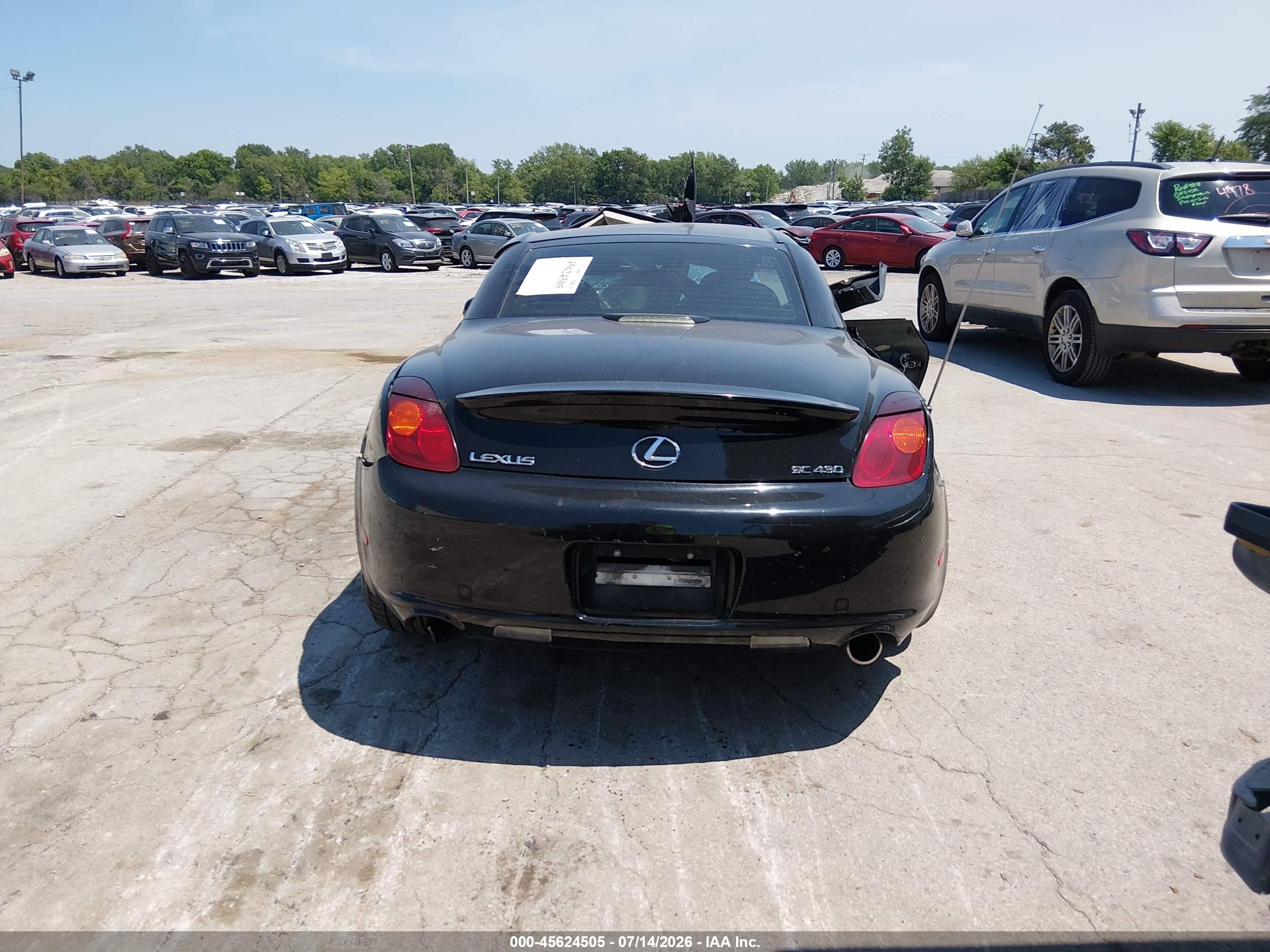 2002 Lexus Sc 430   Black vin: JTHFN48Y120015959