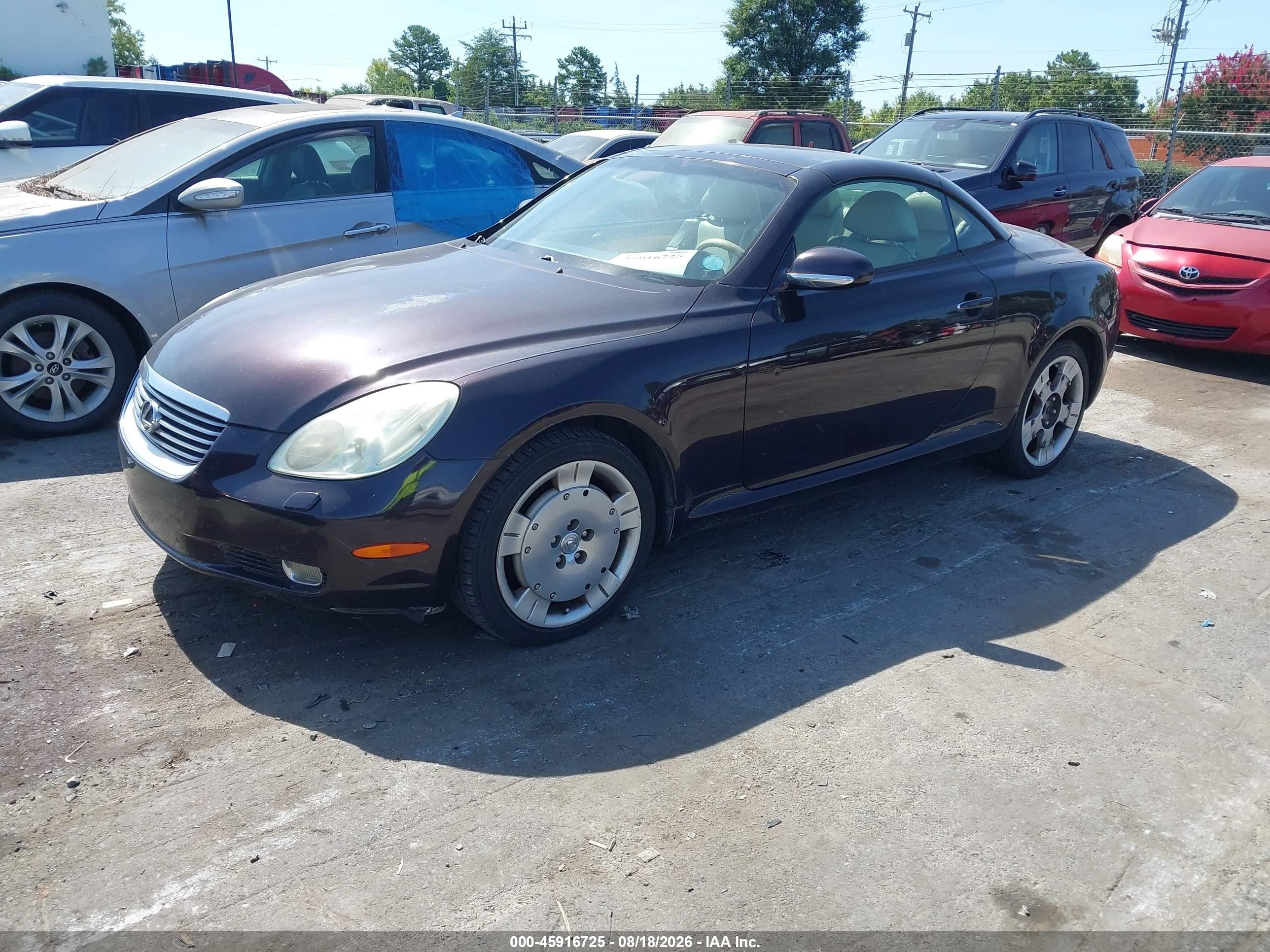 2002 Lexus Sc 430 Purple vin: JTHFN48Y120020112
