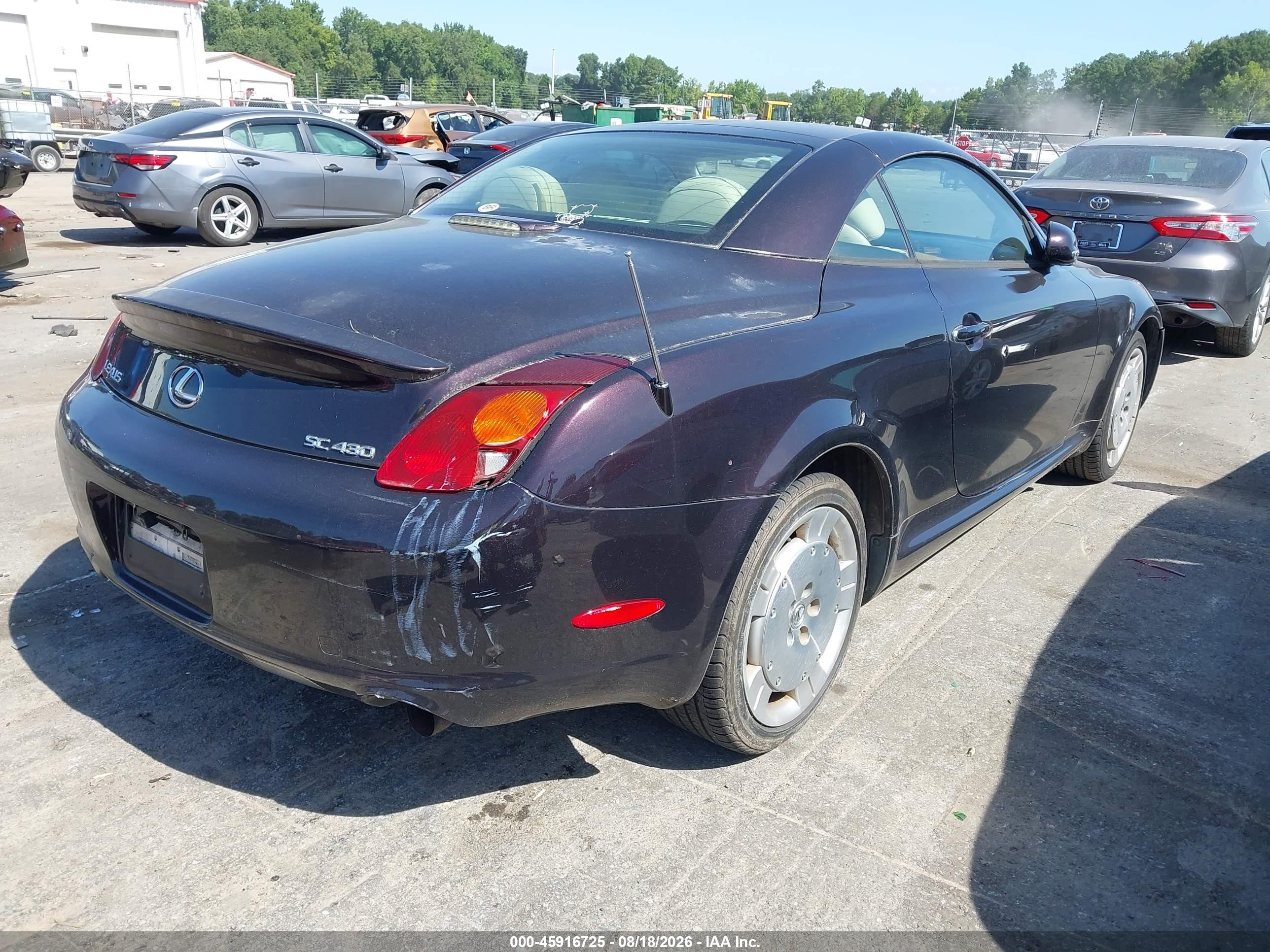 2002 Lexus Sc 430 Purple vin: JTHFN48Y120020112