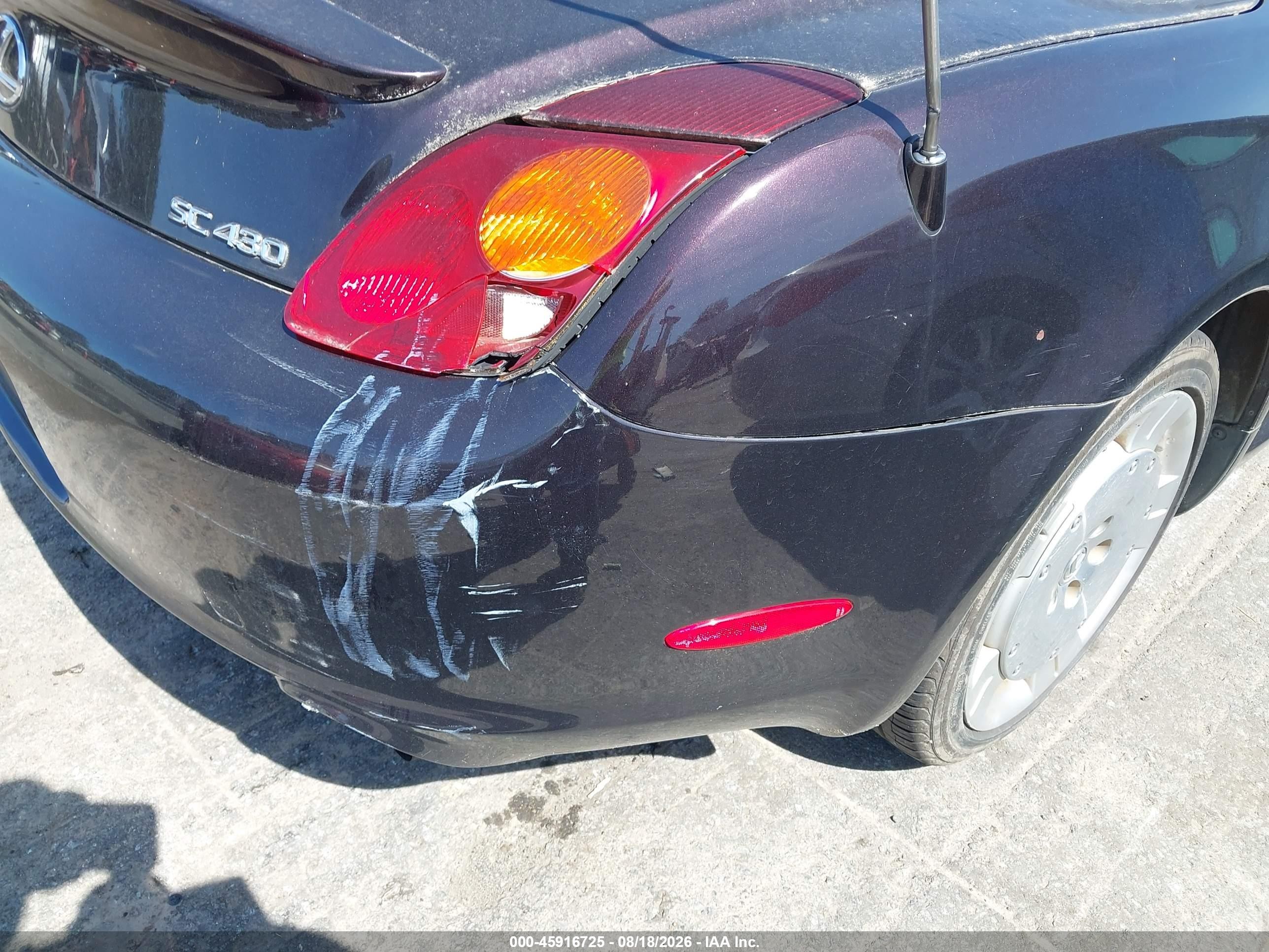 2002 Lexus Sc 430 Purple vin: JTHFN48Y120020112