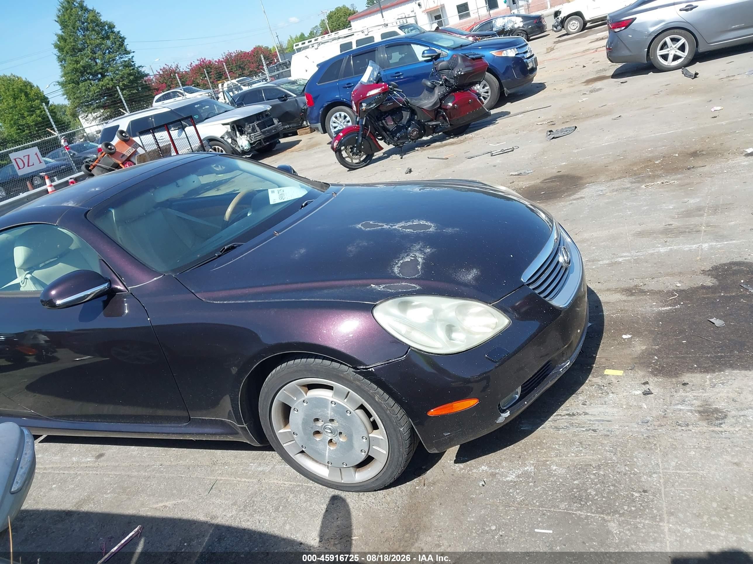 2002 Lexus Sc 430 Purple vin: JTHFN48Y120020112
