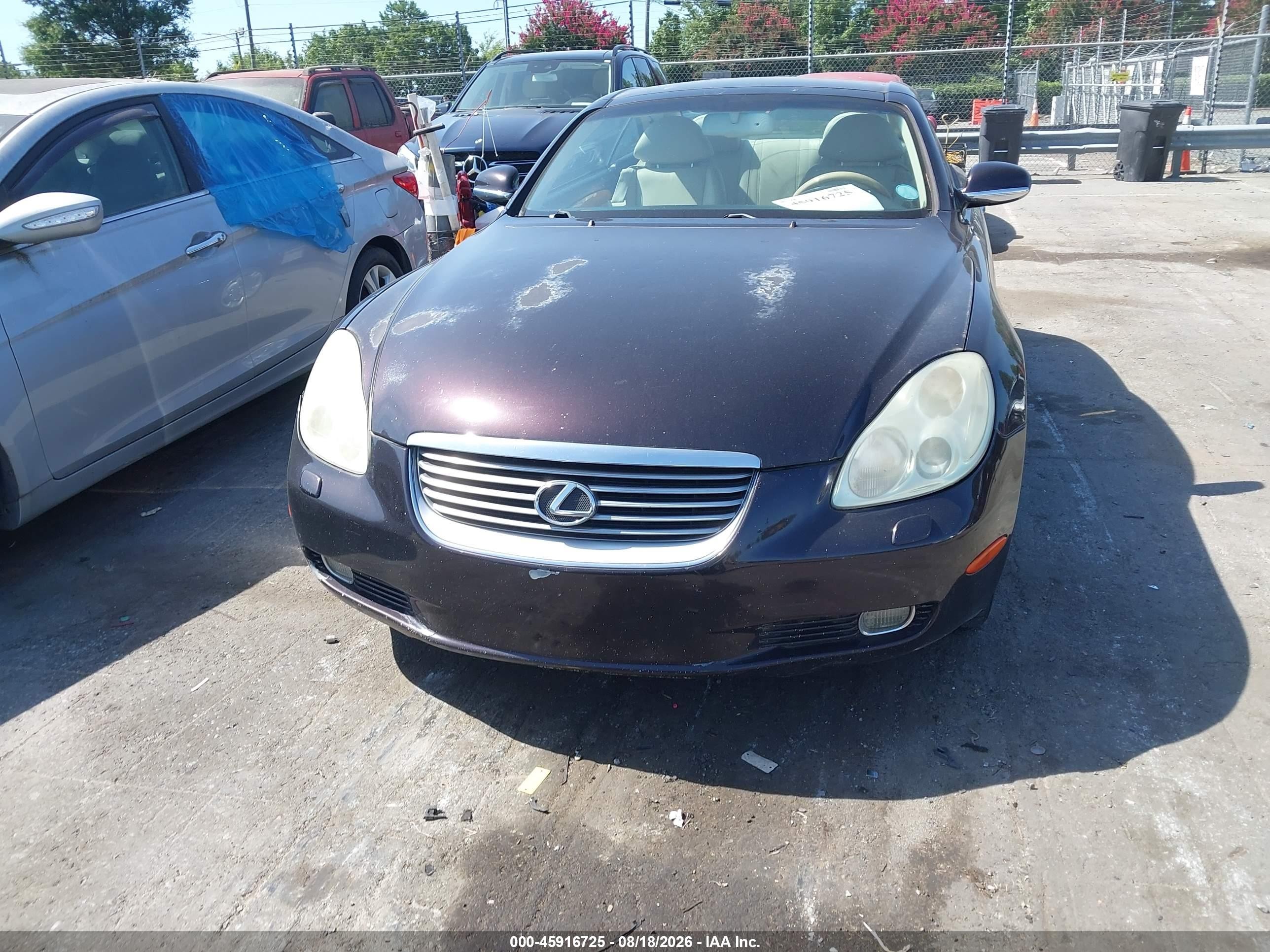 2002 Lexus Sc 430 Purple vin: JTHFN48Y120020112