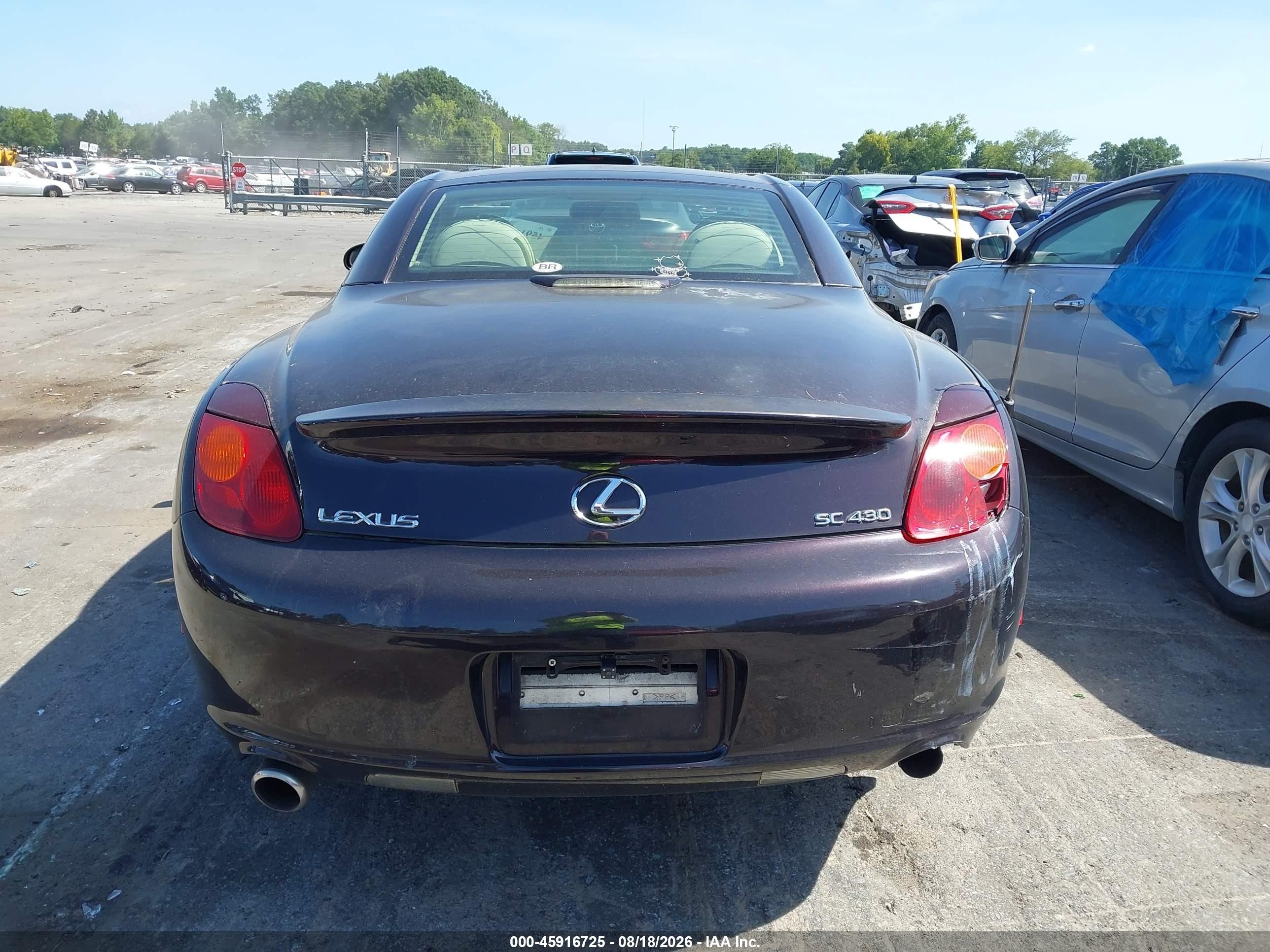 2002 Lexus Sc 430 Purple vin: JTHFN48Y120020112