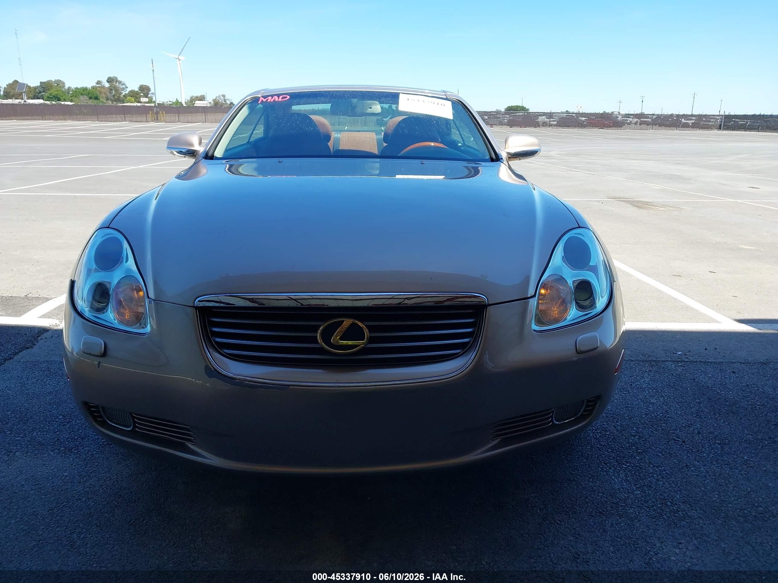 2004 Lexus Sc 430   Золотой vin: JTHFN48Y140056479