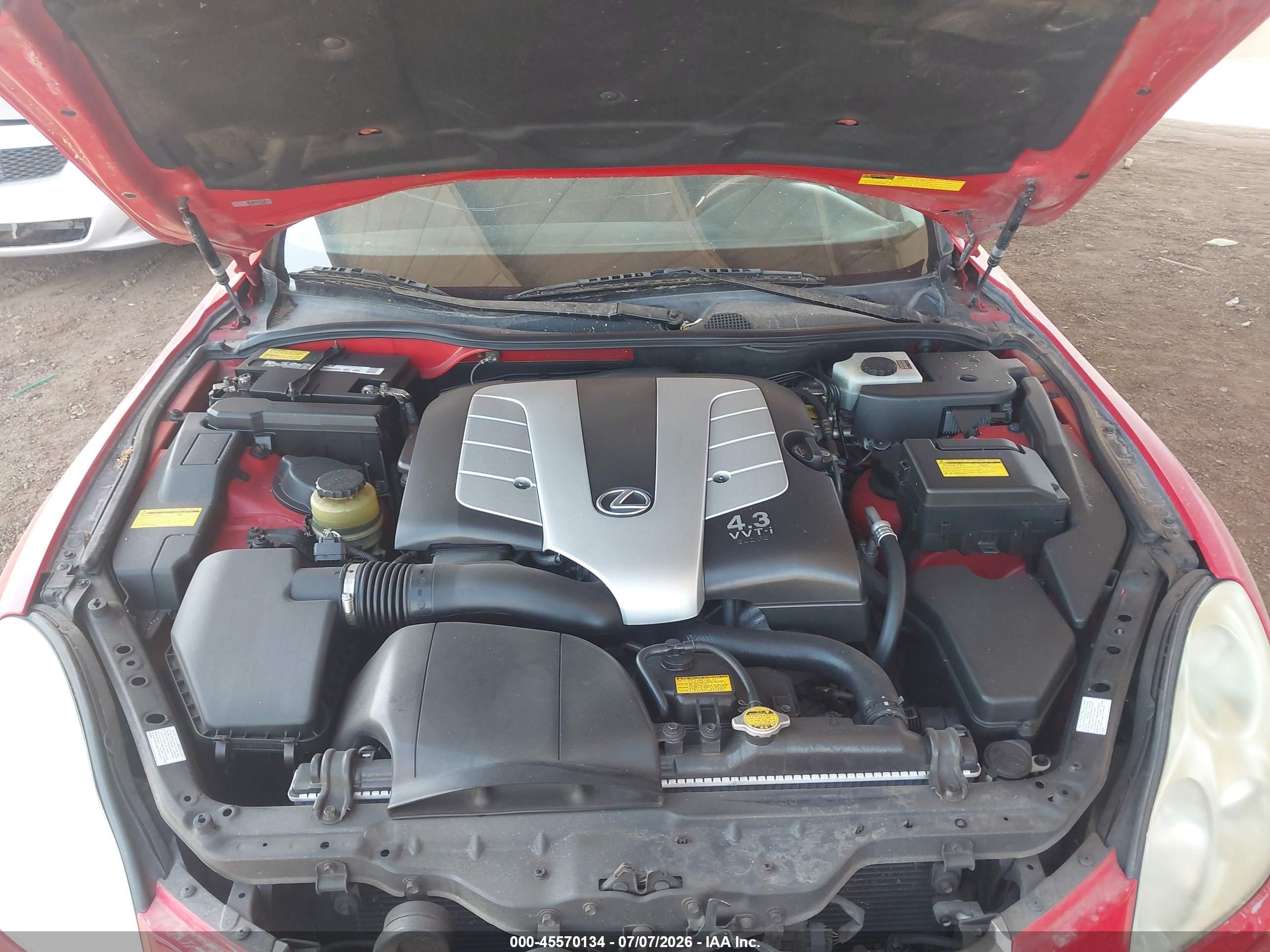 2005 Lexus Sc 430   Red vin: JTHFN48Y150070044