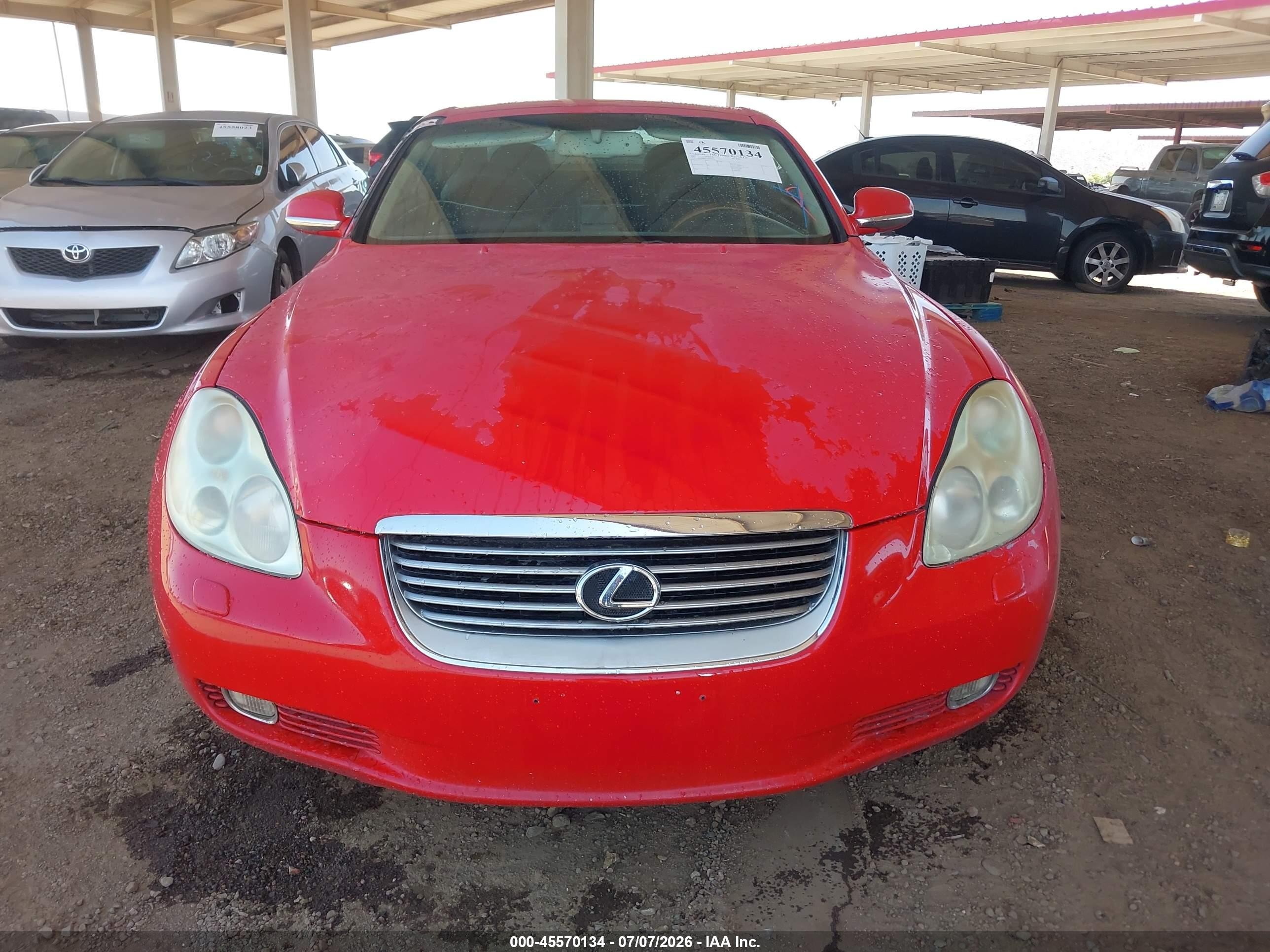 2005 Lexus Sc 430   Red vin: JTHFN48Y150070044