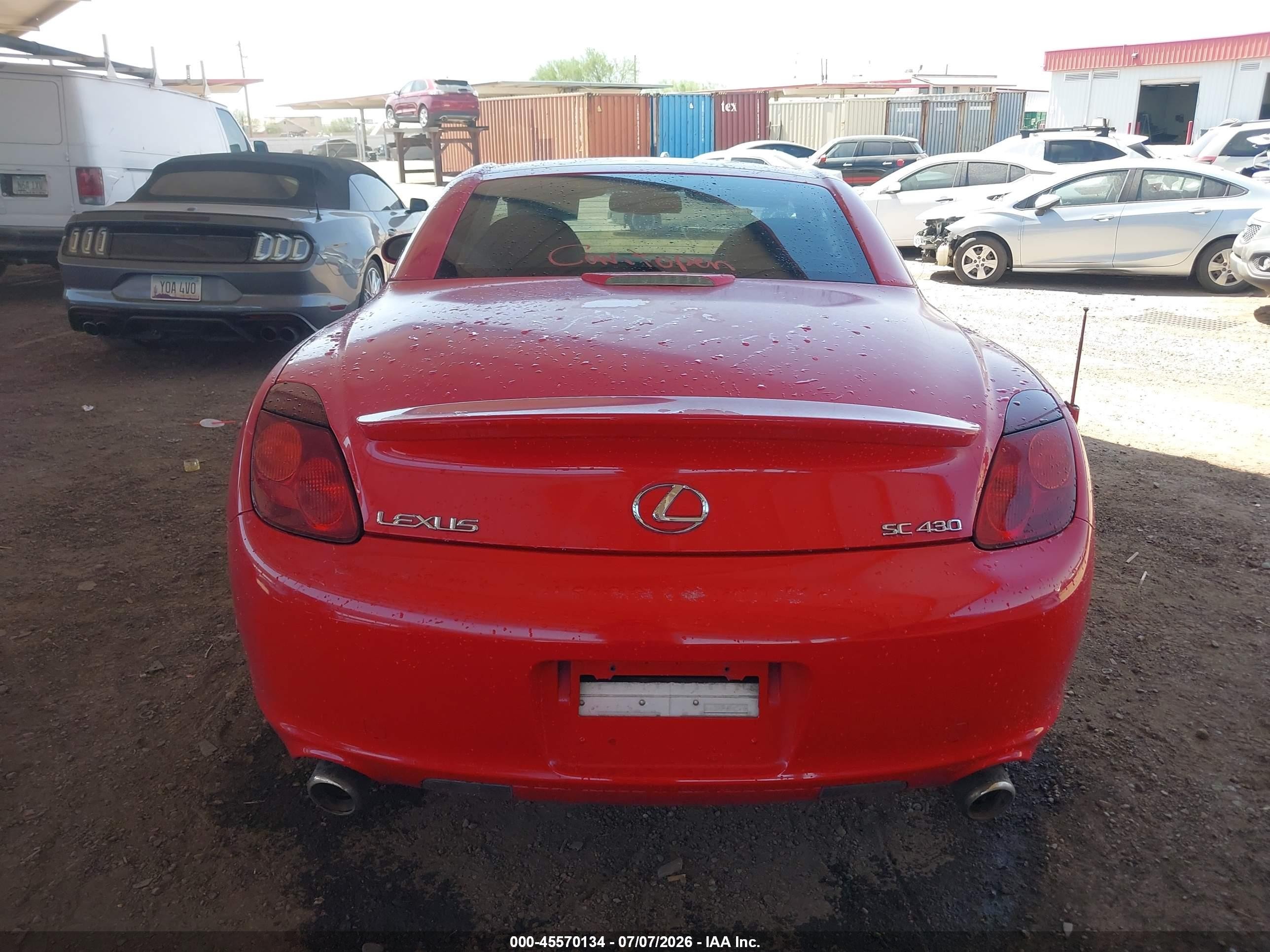 2005 Lexus Sc 430   Red vin: JTHFN48Y150070044
