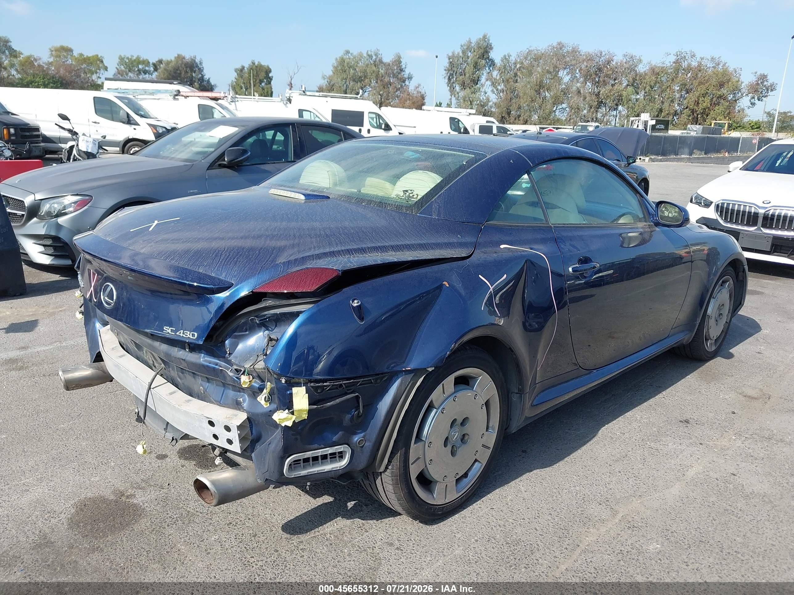 2003 Lexus Sc 430   Blue vin: JTHFN48Y230040547