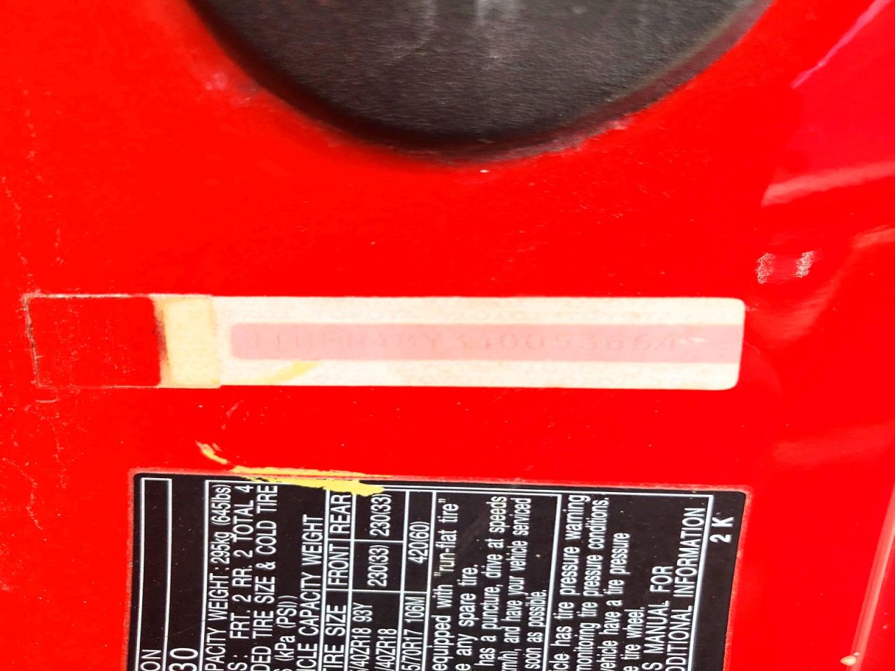 2004 Lexus Sc 430 Red vin: JTHFN48Y340053664