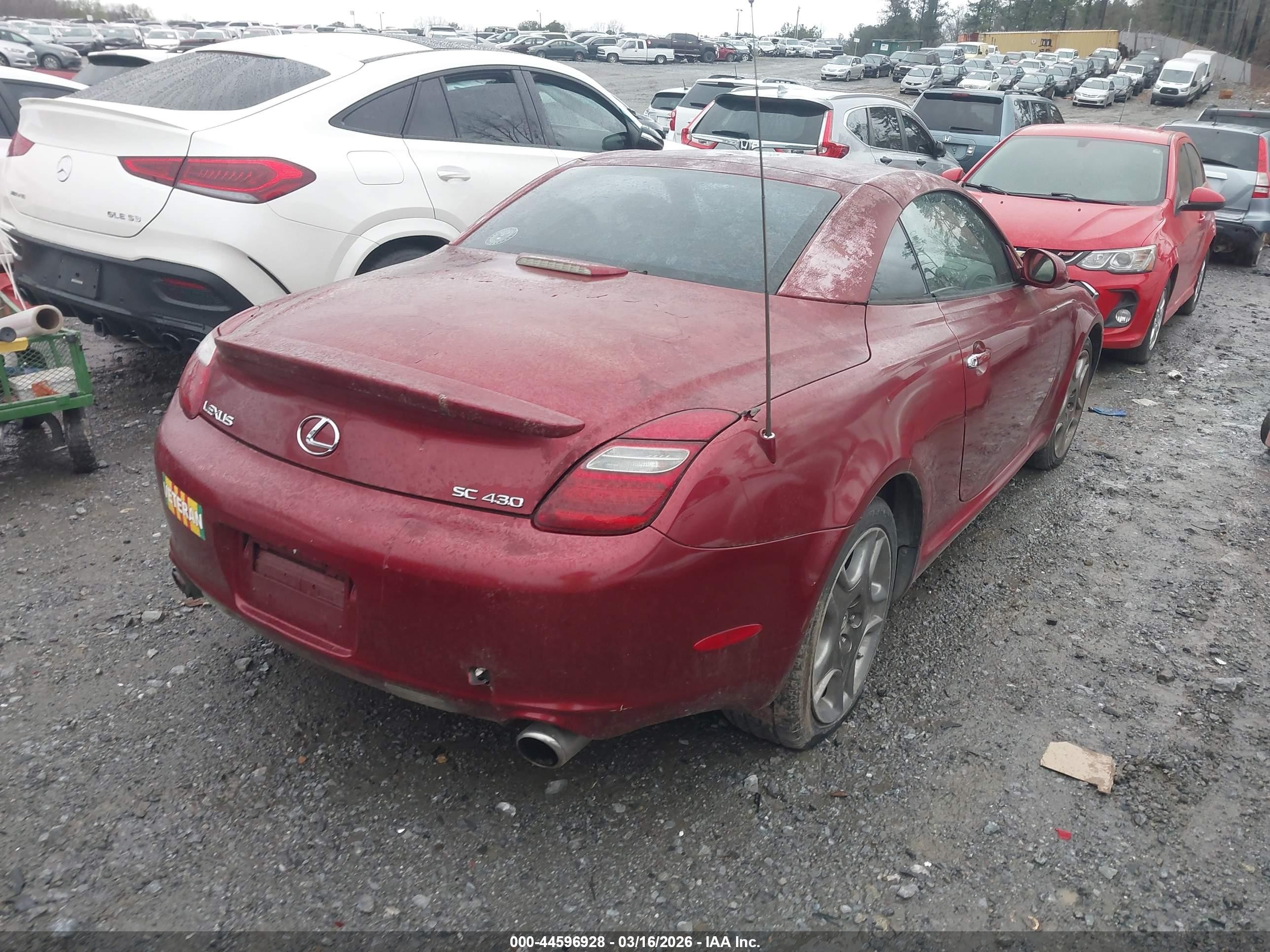2006 Lexus Sc 430   Red vin: JTHFN48Y369004012