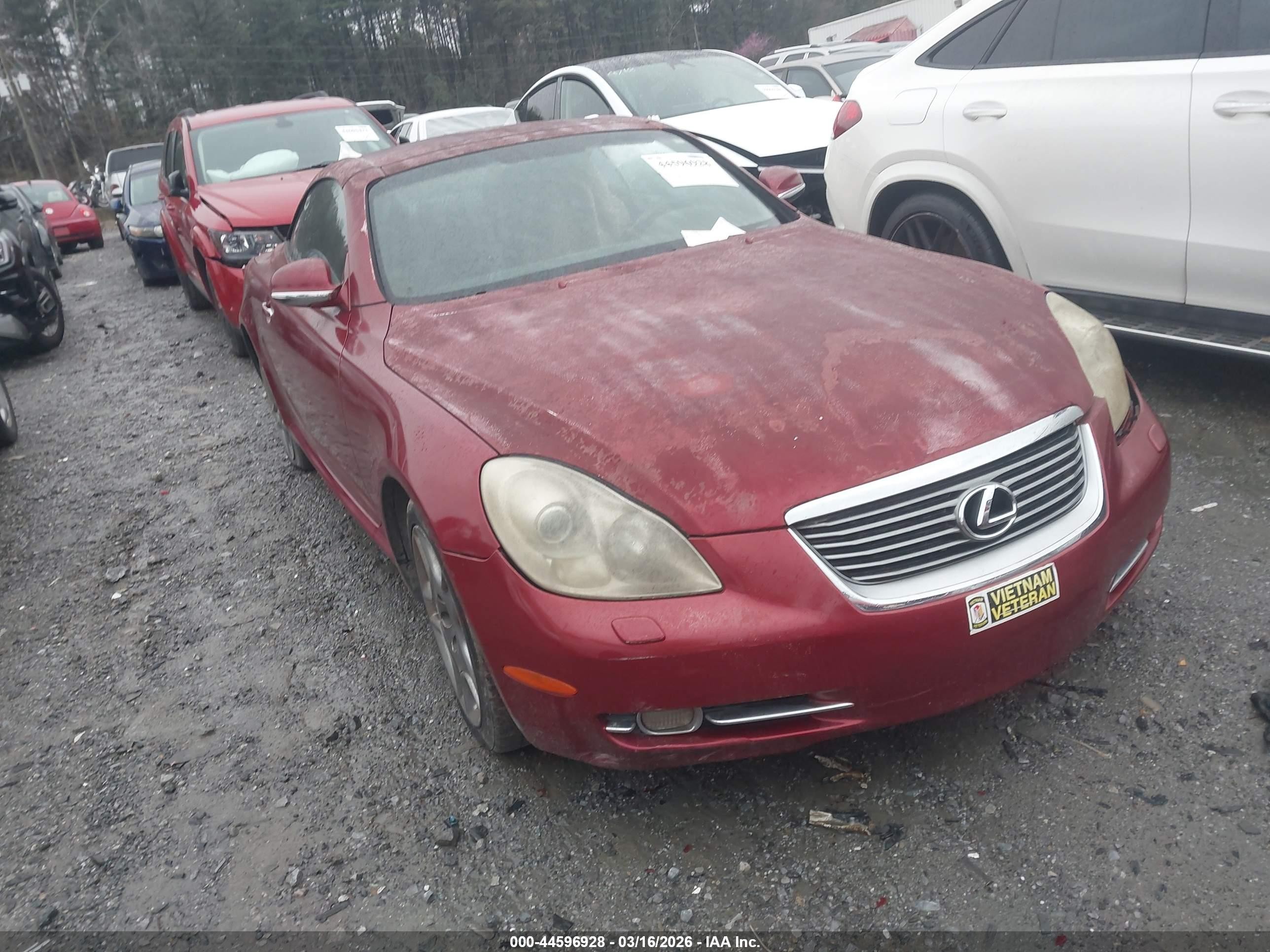 2006 Lexus Sc 430   Red vin: JTHFN48Y369004012