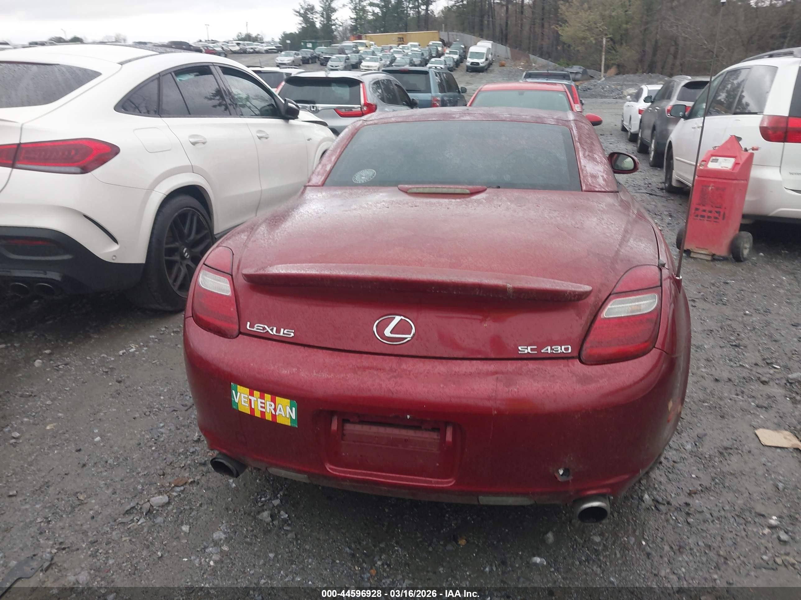 2006 Lexus Sc 430   Red vin: JTHFN48Y369004012