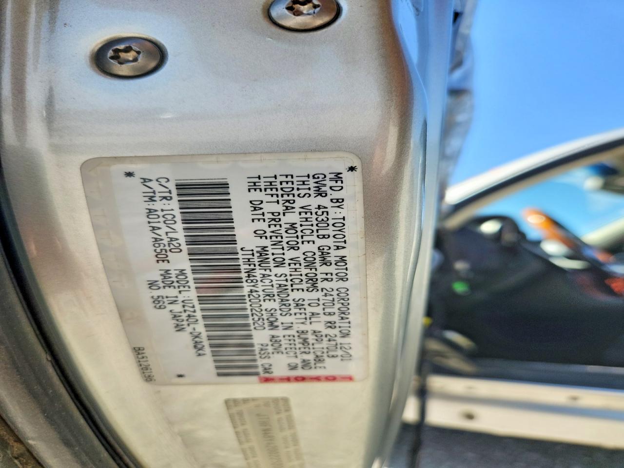 2002 Lexus Sc 430 Silver vin: JTHFN48Y420022520