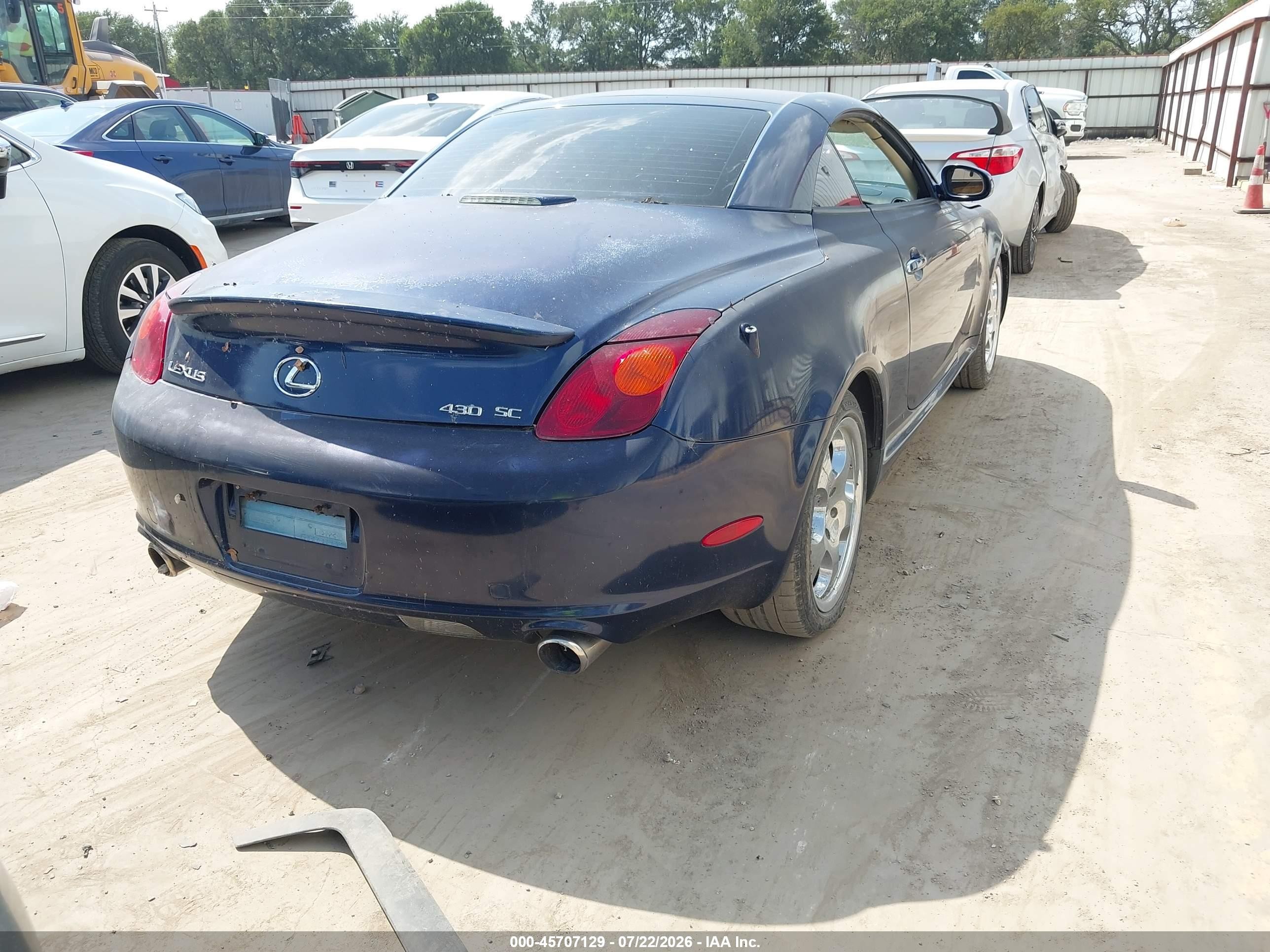 2002 Lexus Sc 430   Blue vin: JTHFN48Y520012966